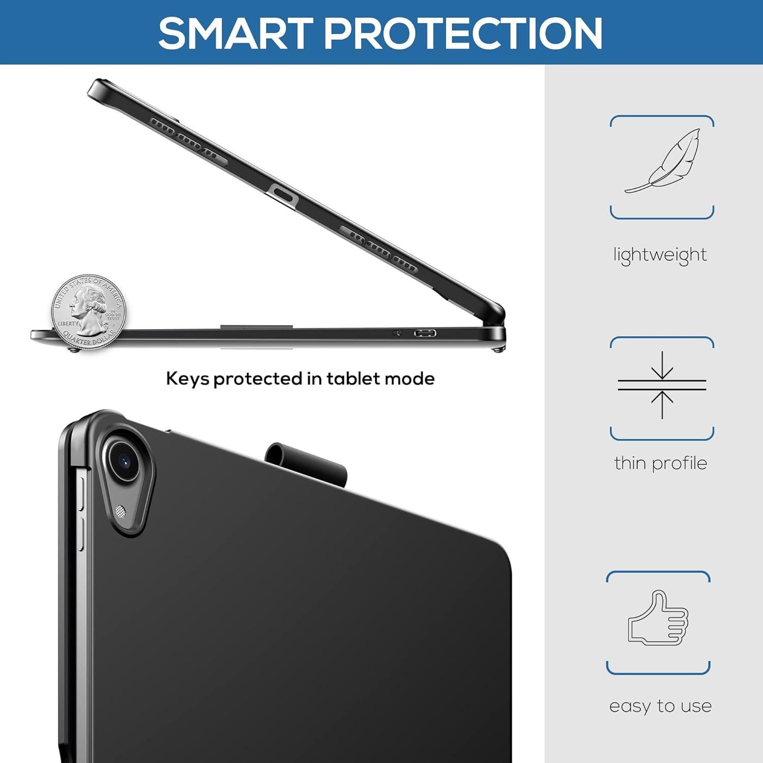 Funda Teclado Touch Typecase para iPad Air 11" Gris Espacial