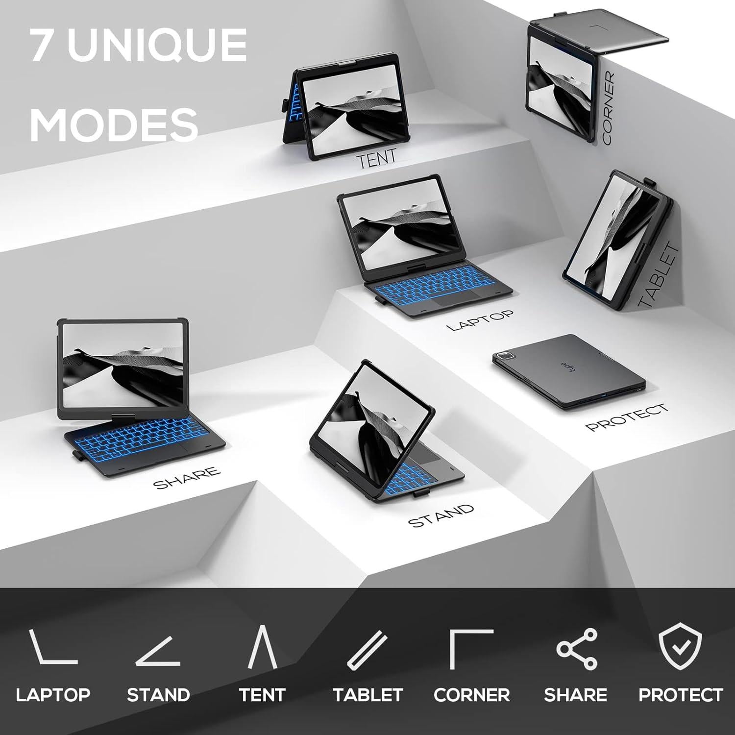 Funda Teclado Touch Typecase para iPad Air 11" Gris Espacial