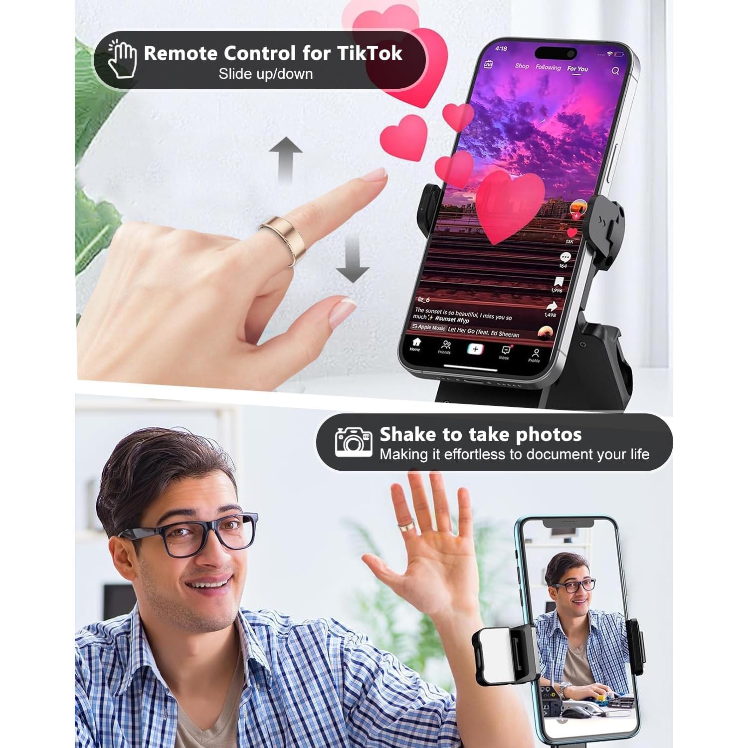 Anillo Inteligente VNEXFU Fitness Salud IP68 Negro T.7