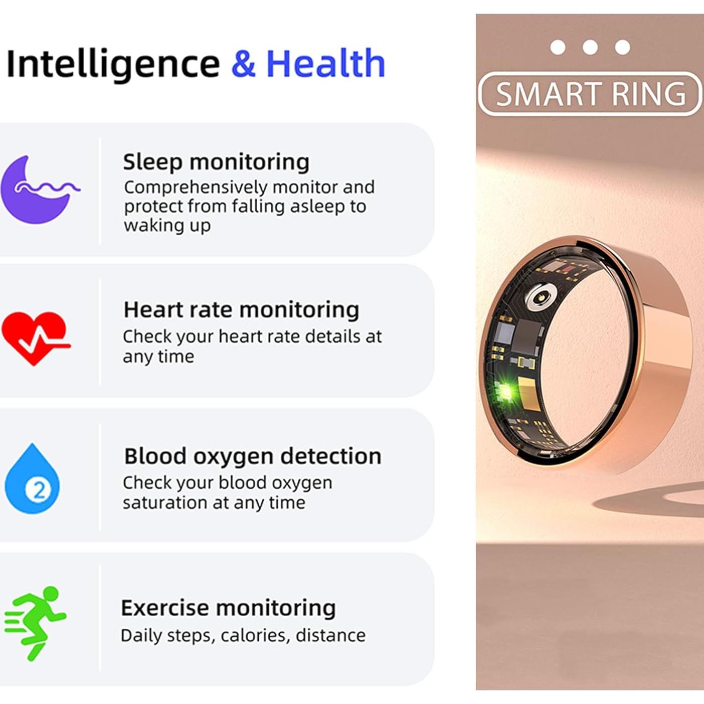 Anillo Inteligente HitTopss Oro 10# Monitoreo Fitness Salud