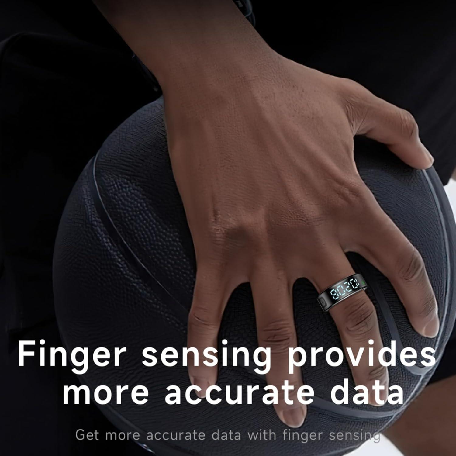 Anillo Inteligente Sqrutri Negro 9 - IP68, Sueño, Oxígeno, Pulsaciones