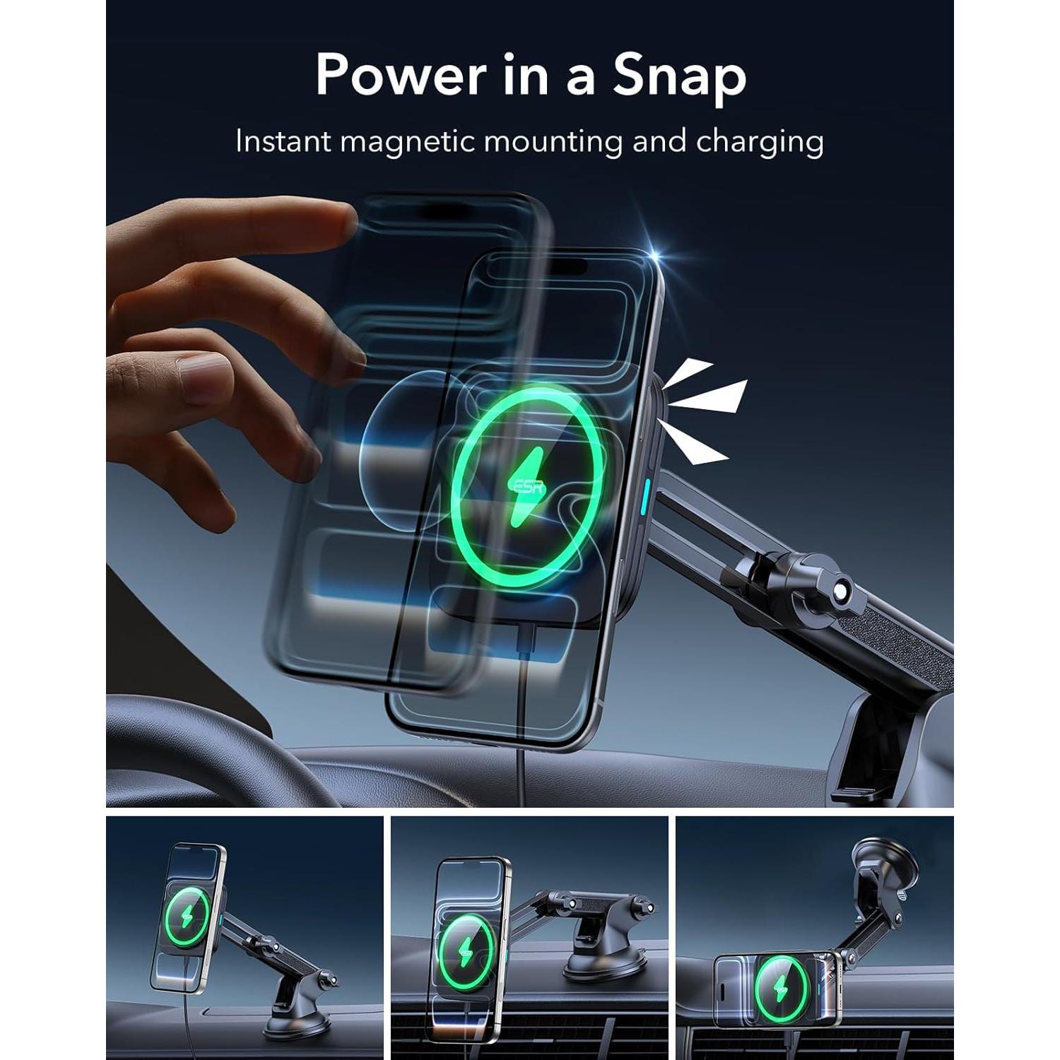 Cargador de Coche ESR MagSafe 15W para iPhone 17/16/15/14/13/12