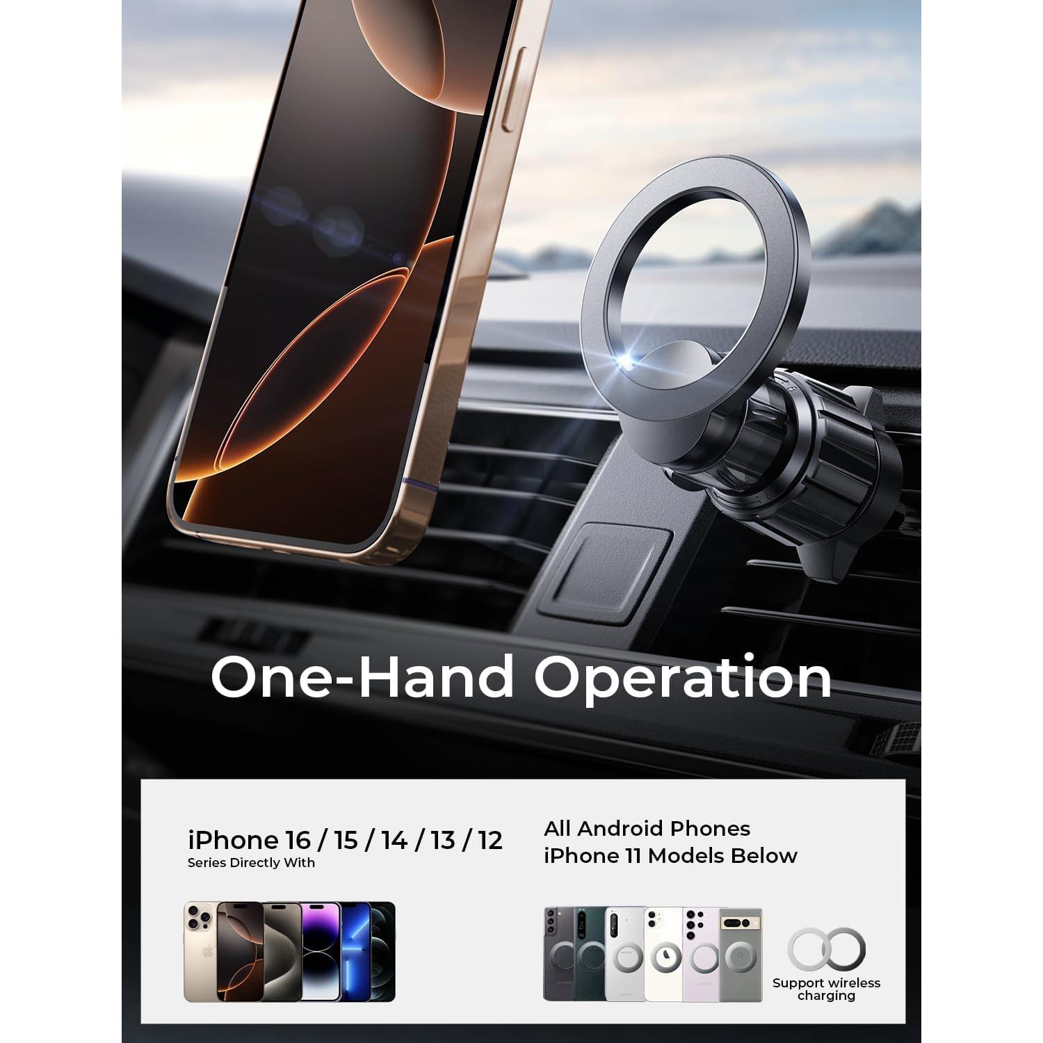 Soporte Magnético para Auto MagSafe LISEN 2 Pack Negro