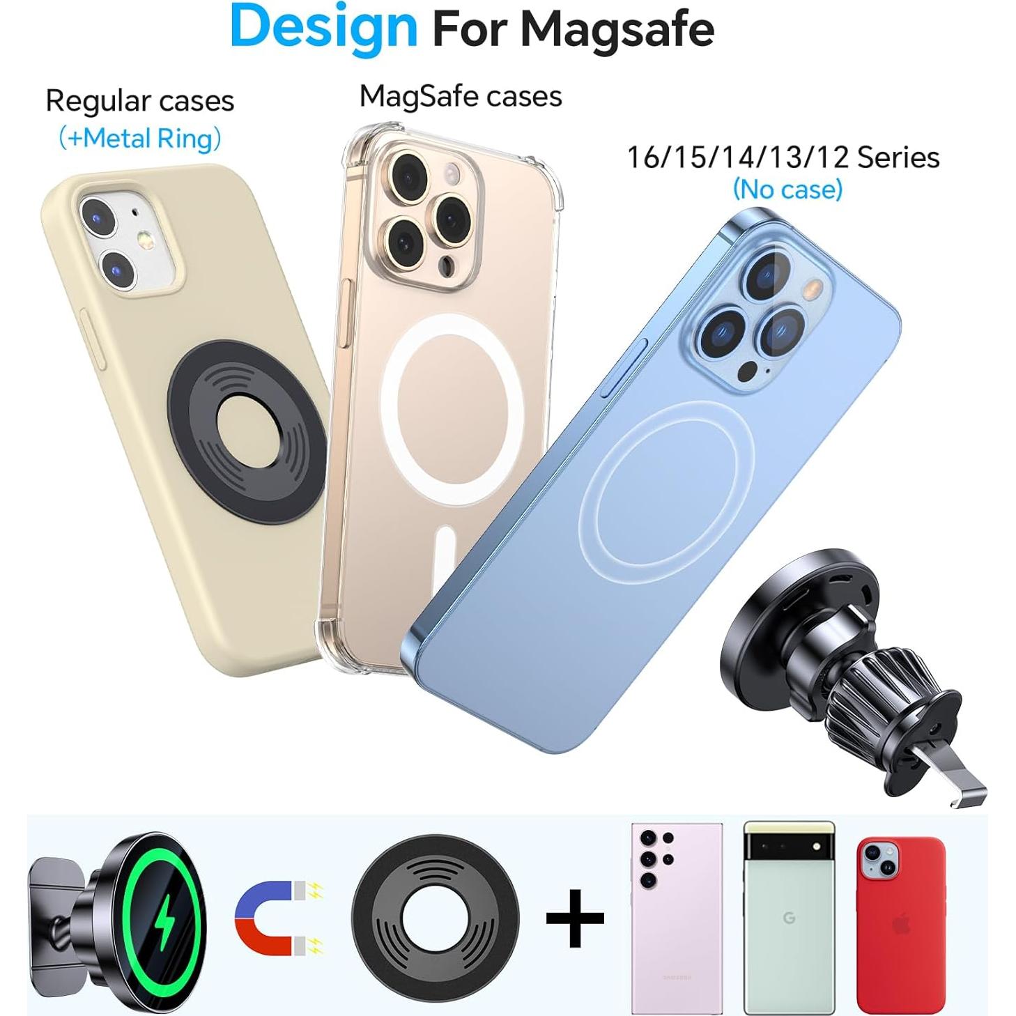 Soporte Cargador Inalámbrico Coolpow MagSafe 15W Negro