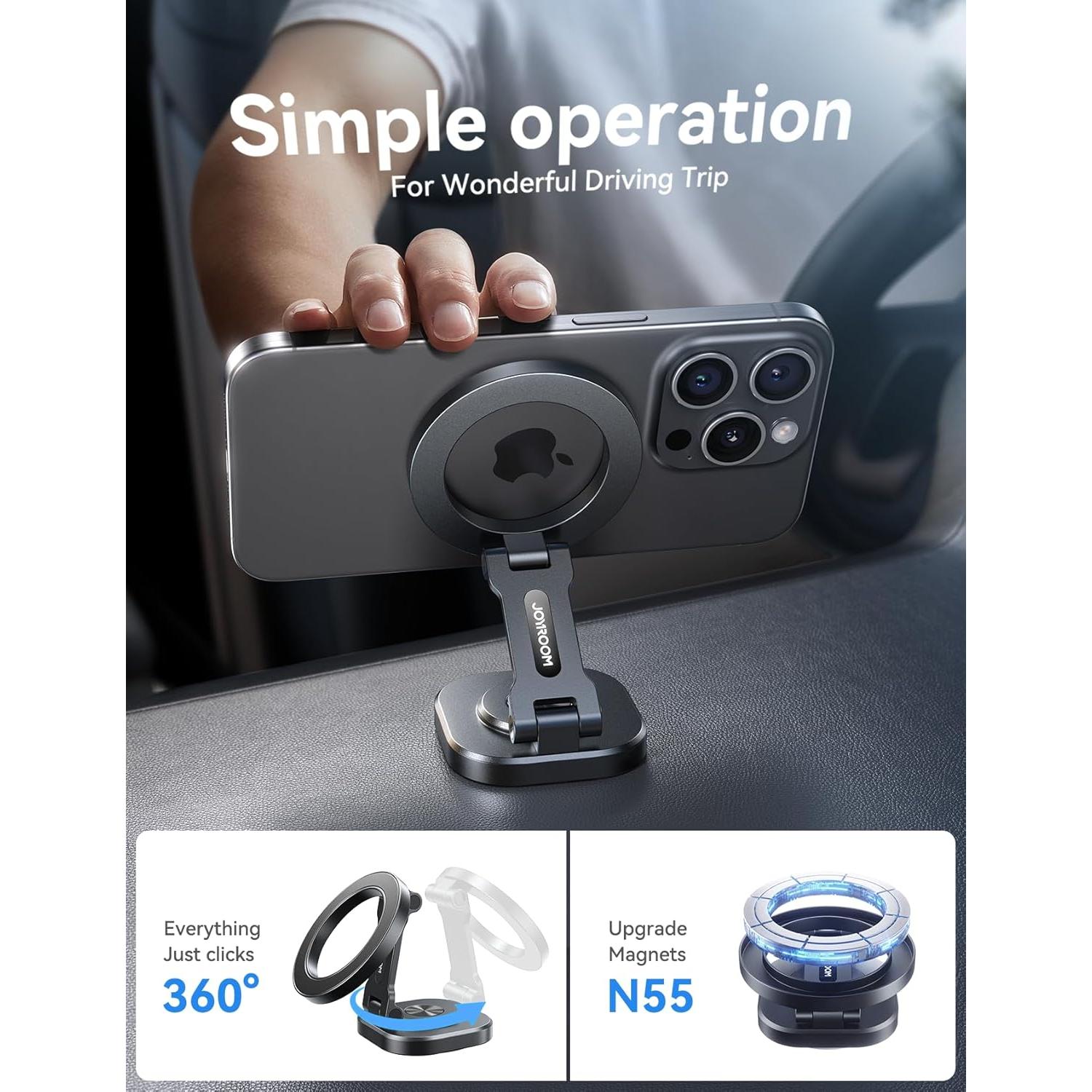 Soporte para coche JOYROOM MagSafe Plegable 360° Negro