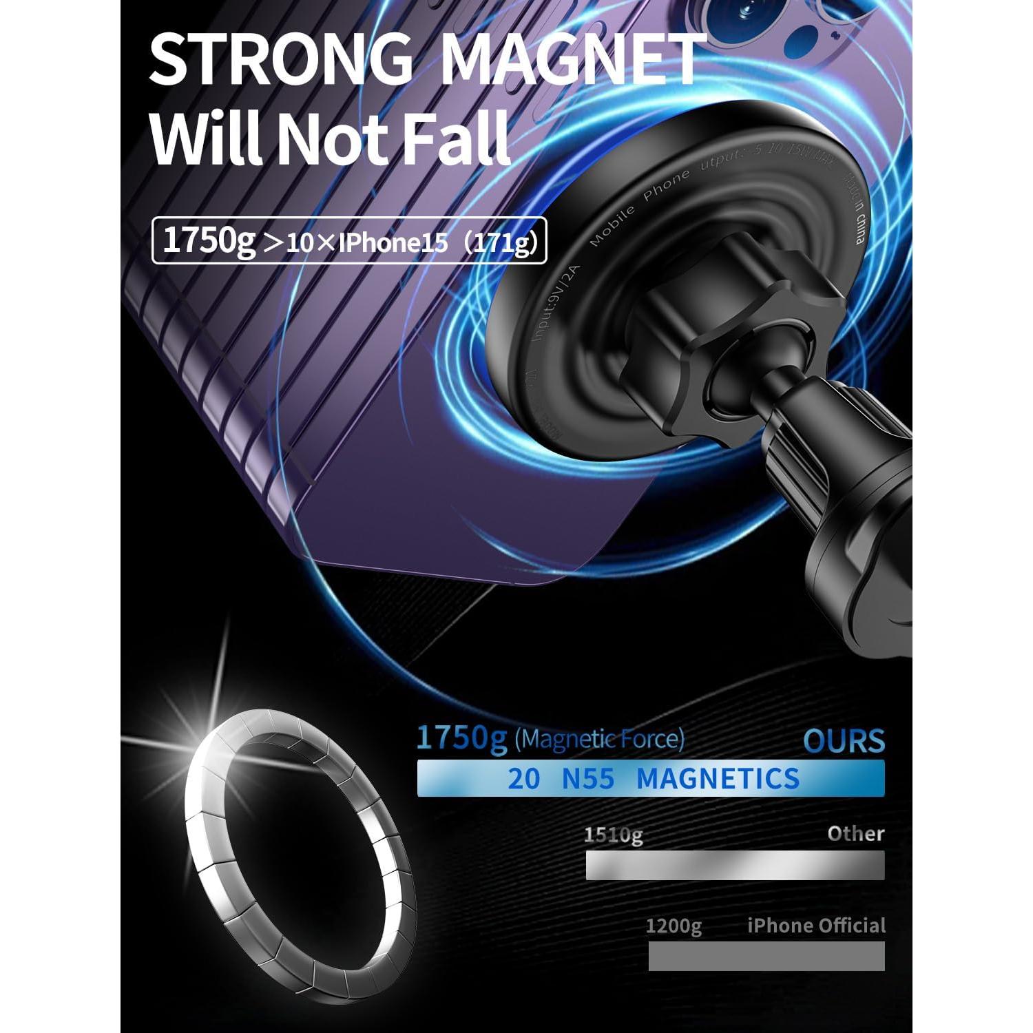 Cargador Inalámbrico para Coche MagSafe Bokilino 15W