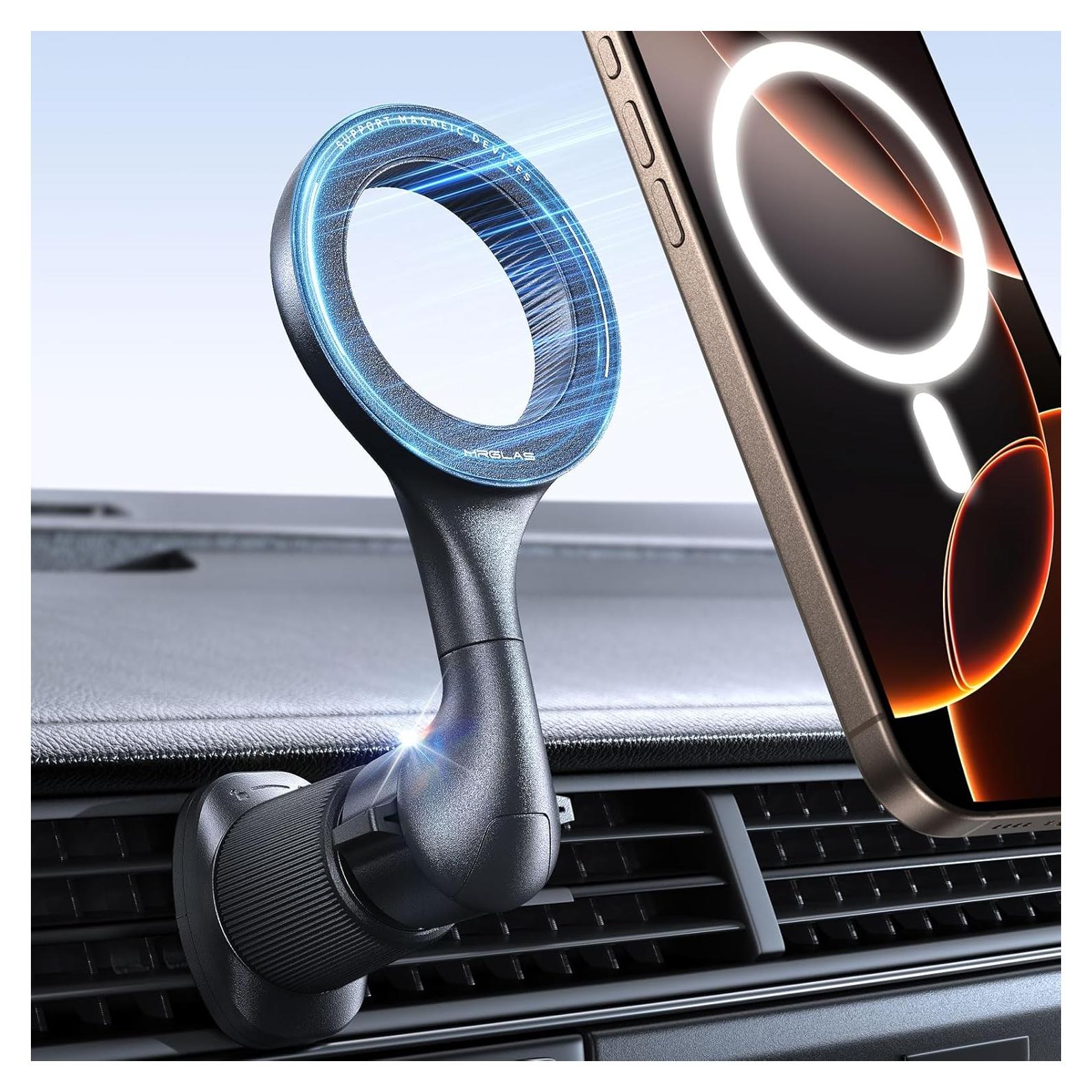 Soporte de Coche MagSafe MRGLAS 40 Imanes Ajustable 360°