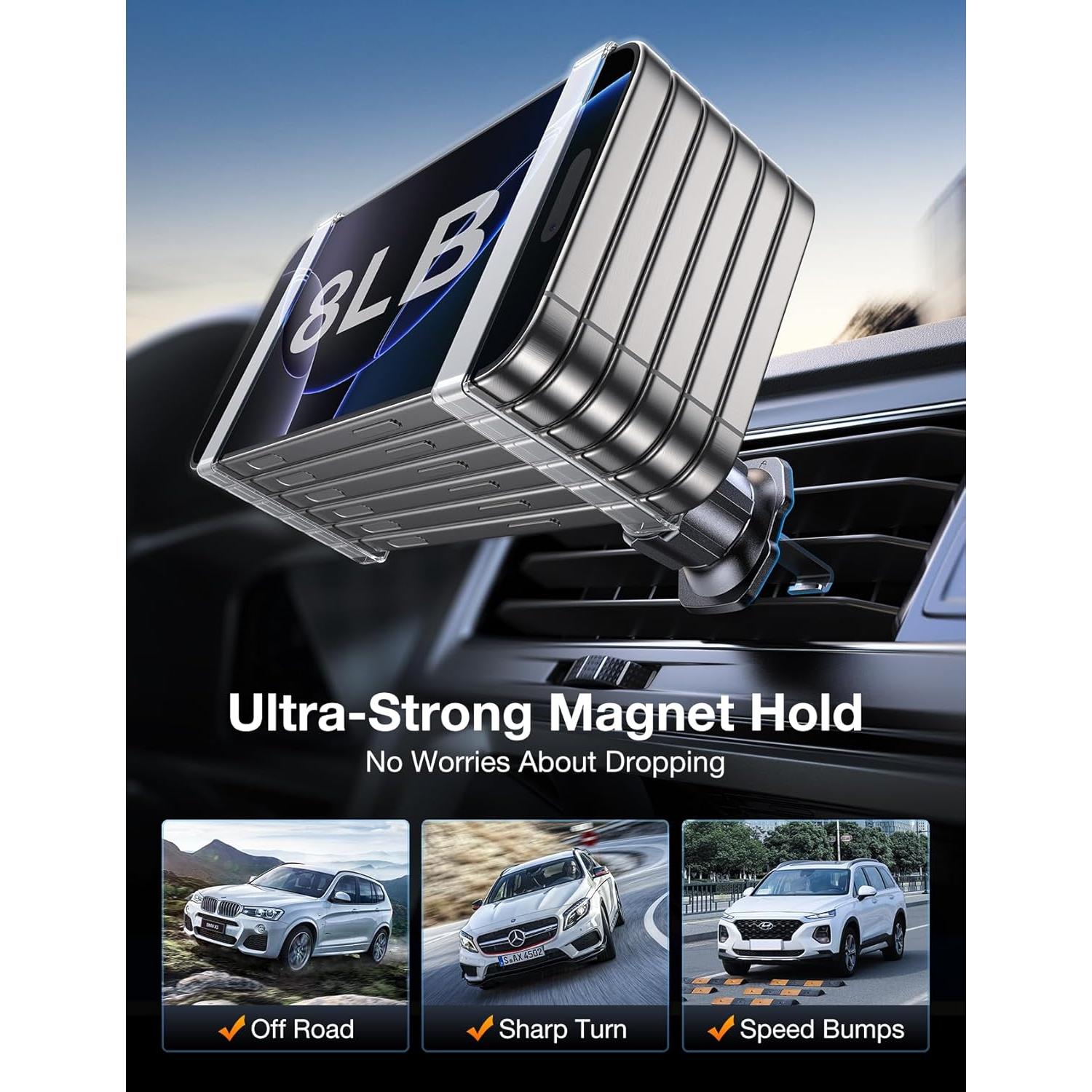 Soporte de Coche MagSafe AKESEPE para iPhone 16/15/14/13