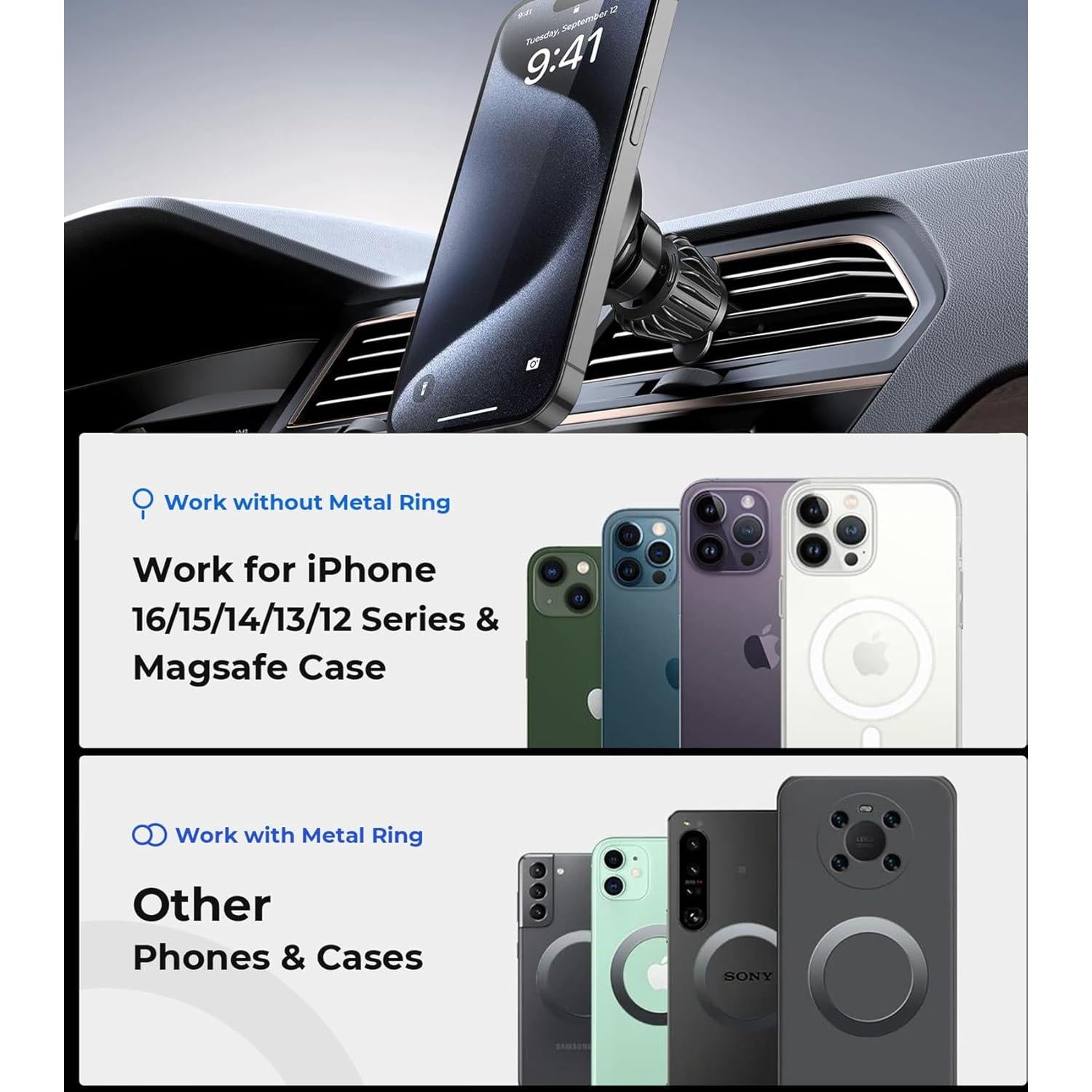 Soporte para Teléfono MagSafe AREDAN 2 en 1 para Auto