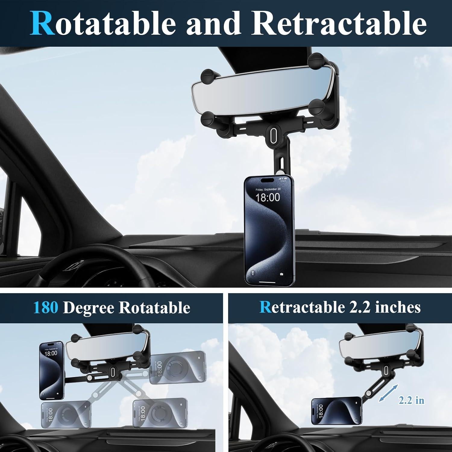 Soporte Magnético para Teléfono en Espejo Retrovisor JDHDL