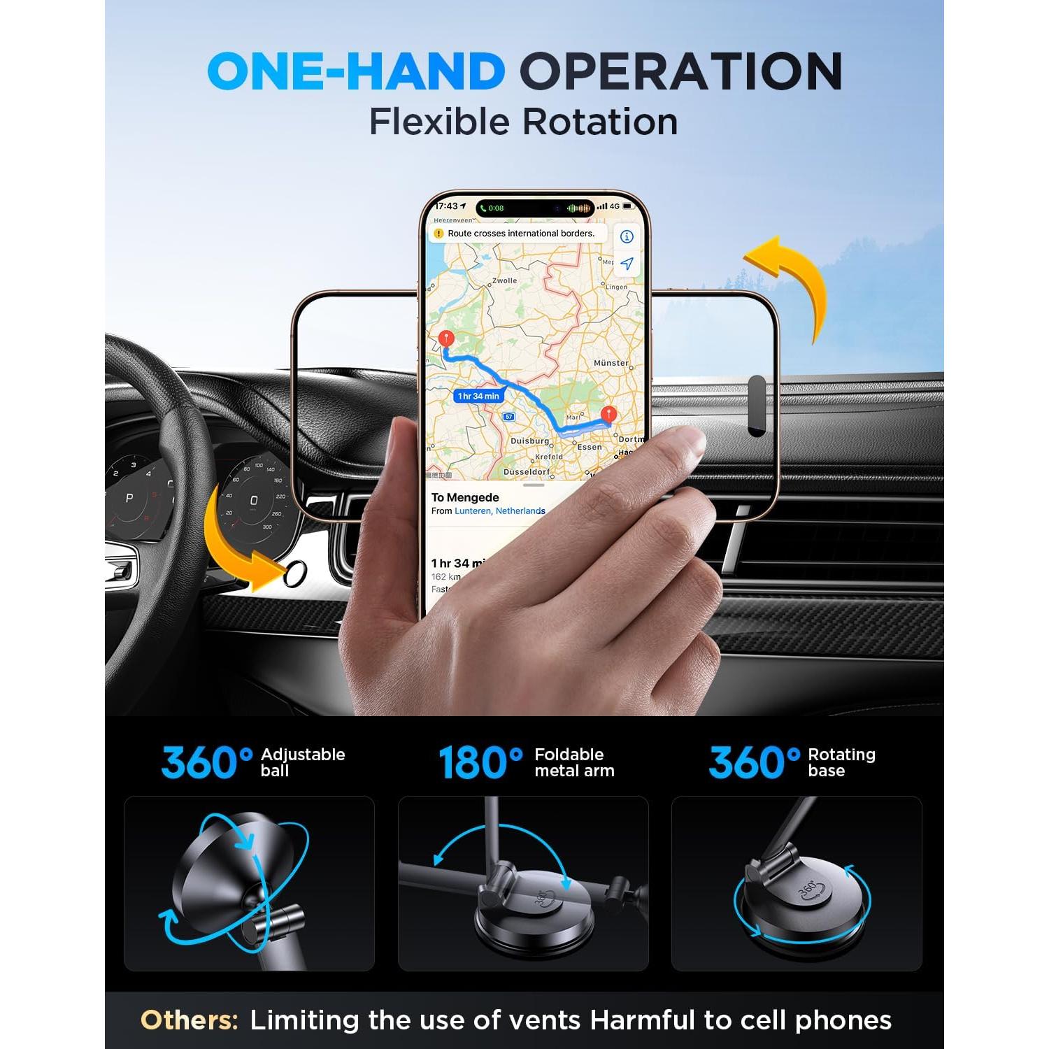 Soporte para Coche MagSafe TopHot F108-BS 360° Ajustable