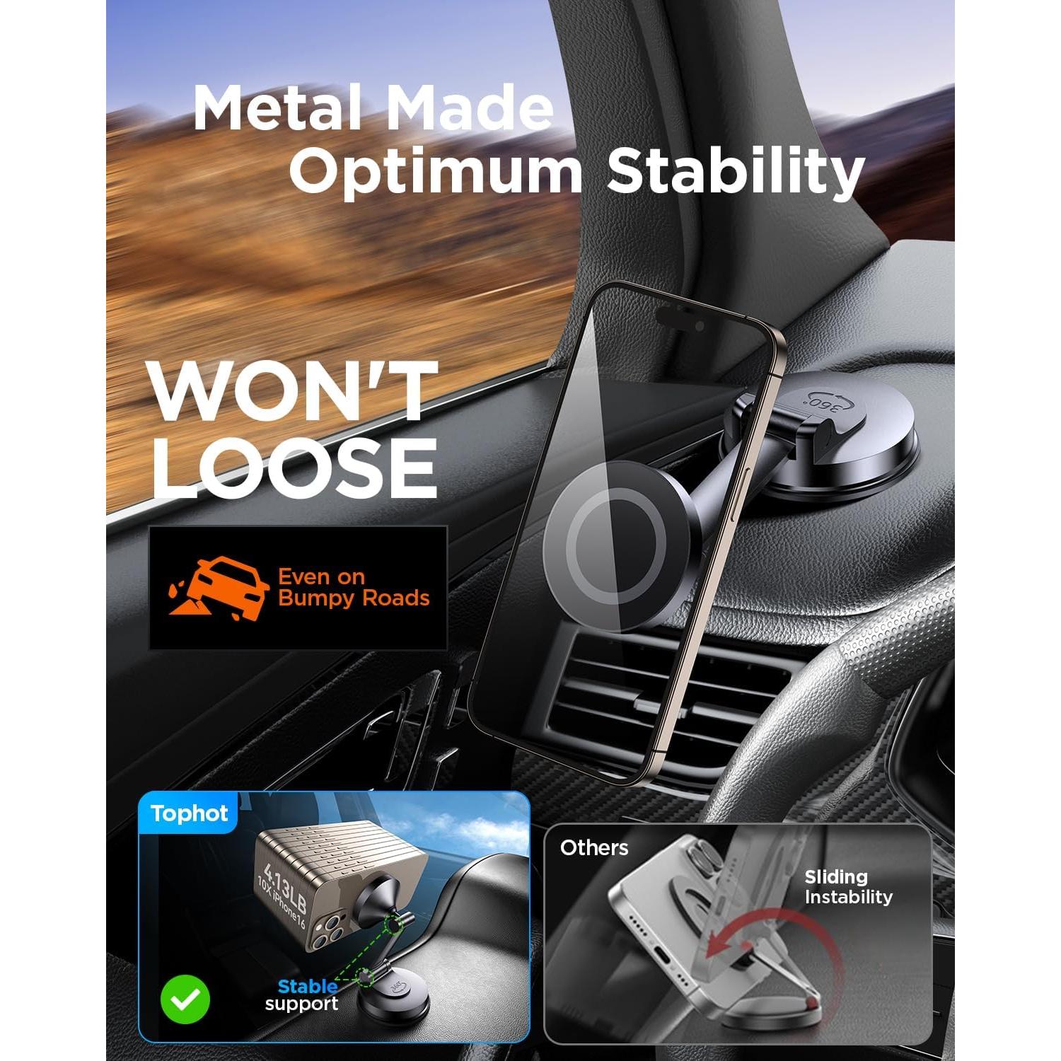 Soporte para Coche MagSafe TopHot F108-BS 360° Ajustable