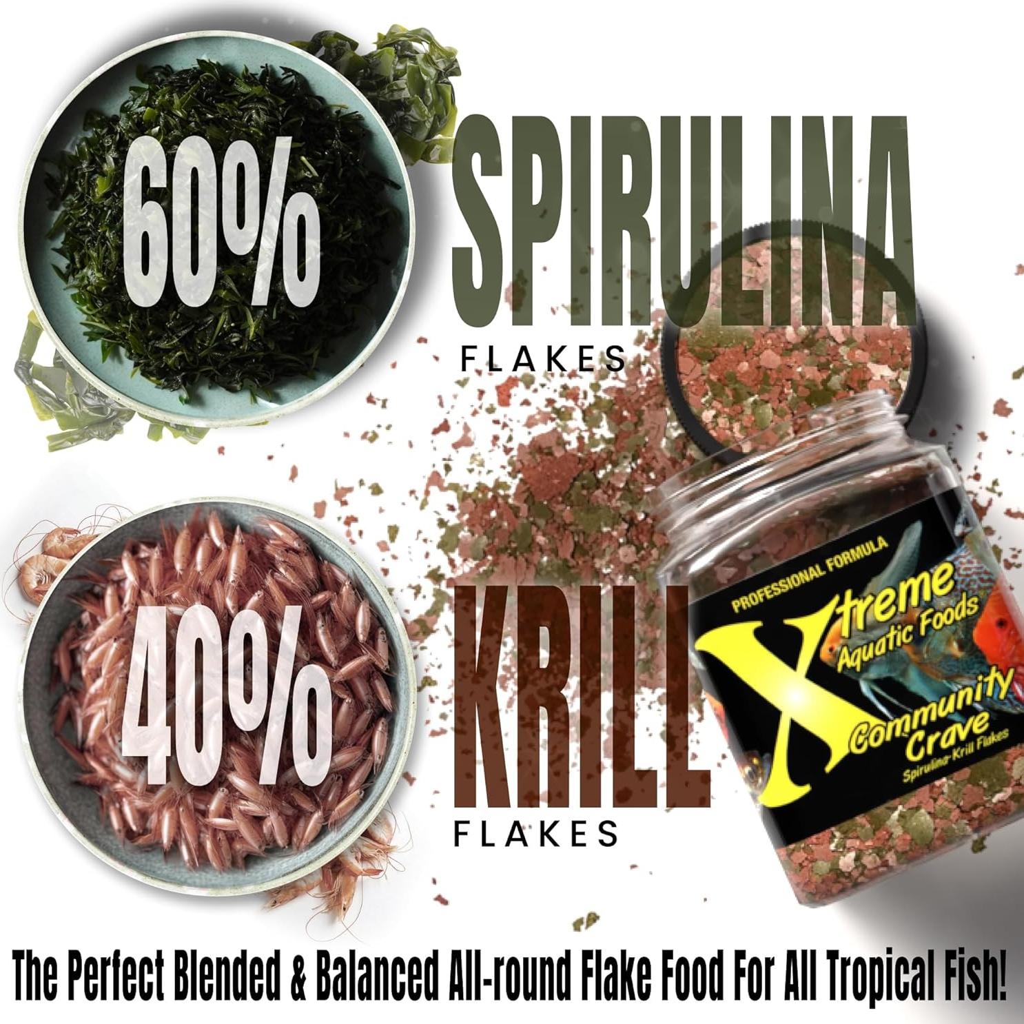Alimento para Peces Xtreme Crave Flake 100g Espirulina y Krill