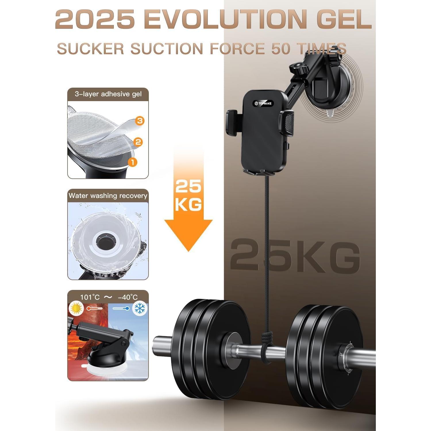 Soporte para Teléfono de Coche Topmake S222A 3 en 1 Negro