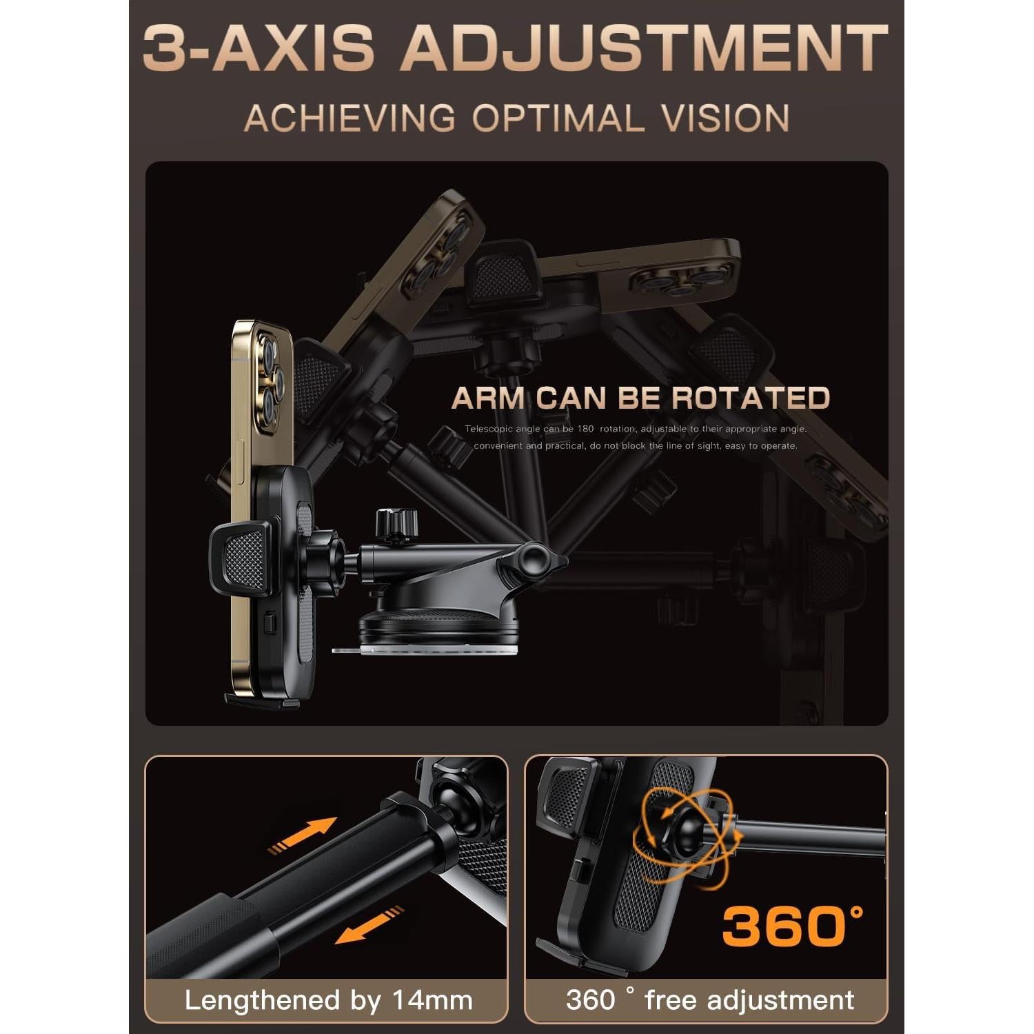 Soporte para Teléfono de Coche Topmake S222A 3 en 1 Negro