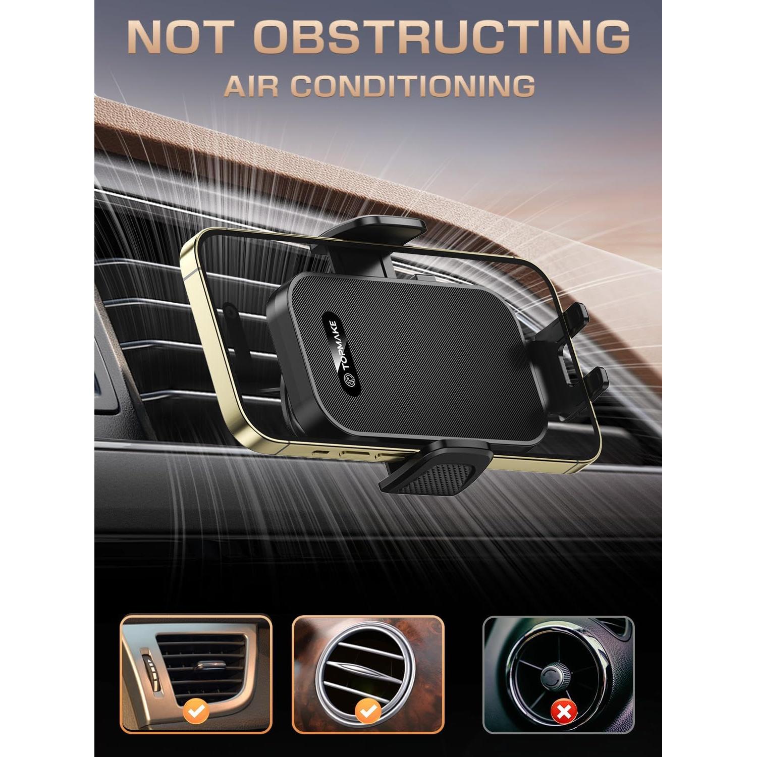 Soporte para Teléfono de Coche Topmake S222A 3 en 1 Negro