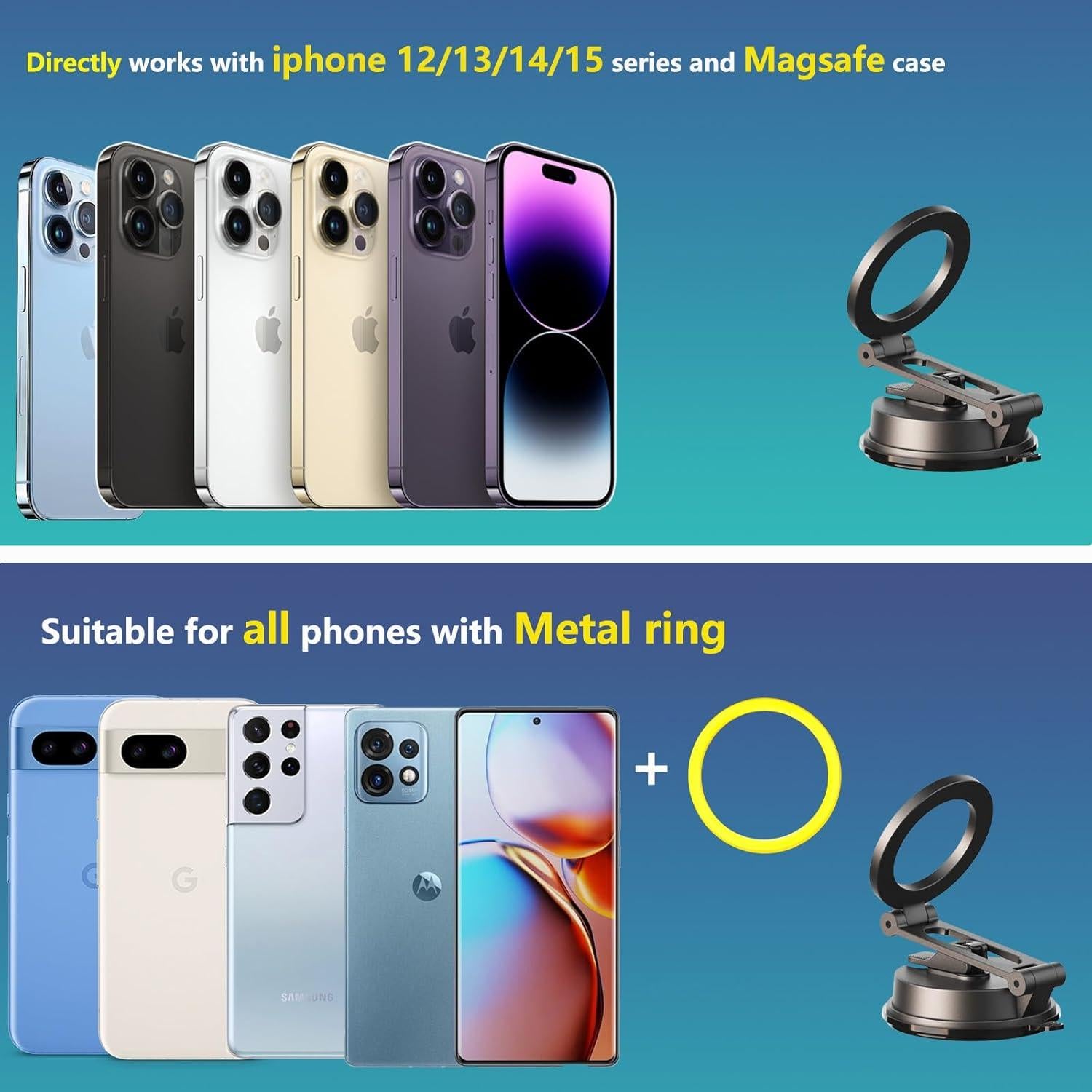 Soporte Magnético para Teléfono Auto SPETAKU 360° Gris