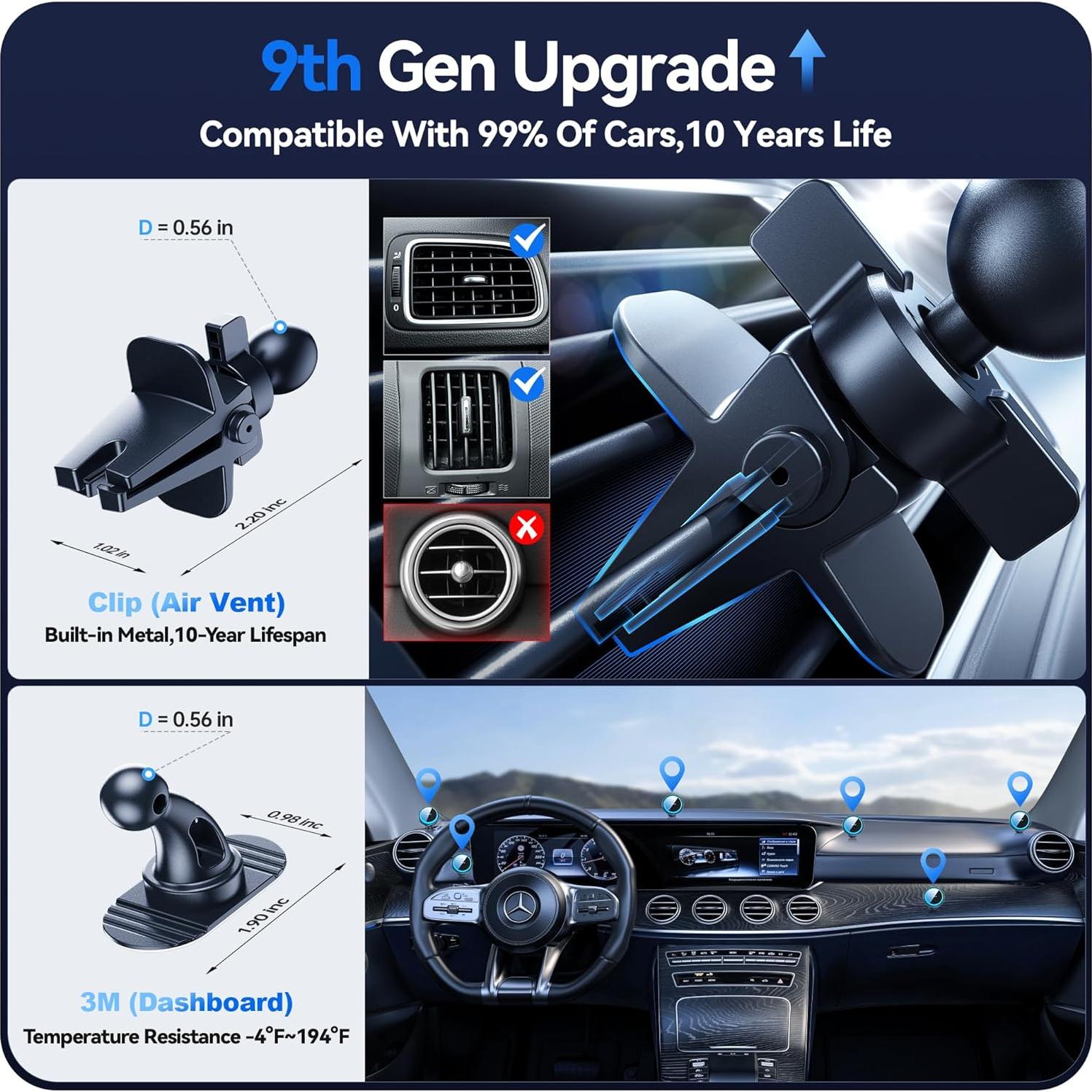 Cargador de coche magnético Qi Beser 15W para iPhone 16/15/14/13/12