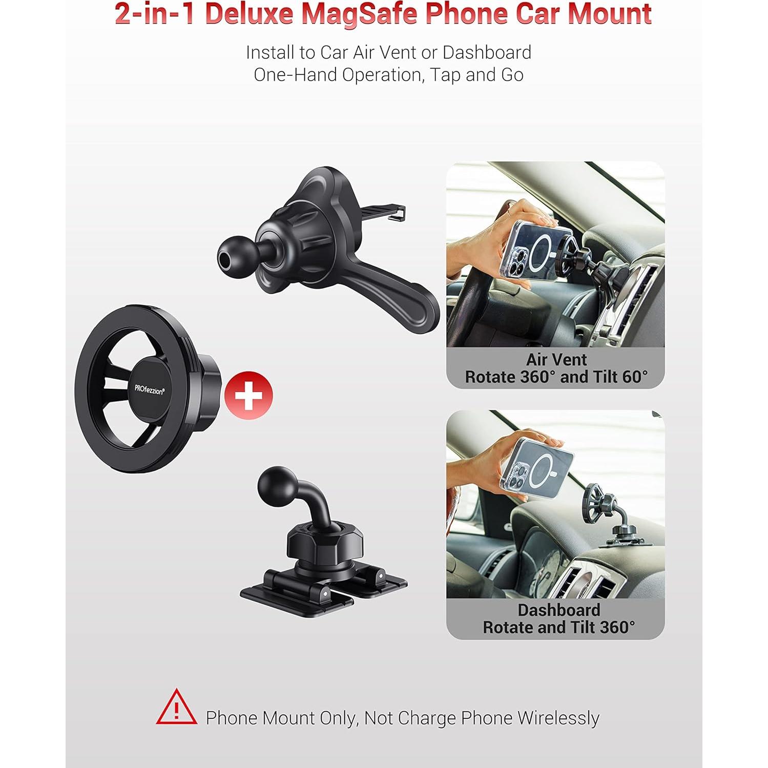 Soporte Magnético para Auto PROfezzion Aluminio 360°