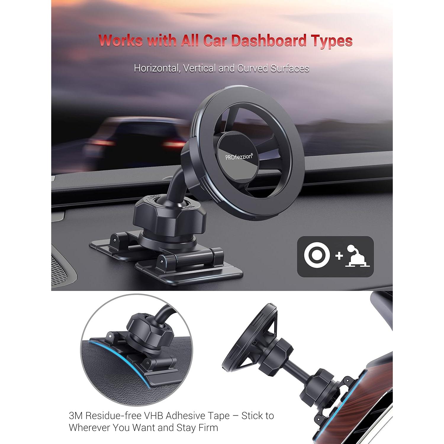 Soporte Magnético para Auto PROfezzion Aluminio 360°