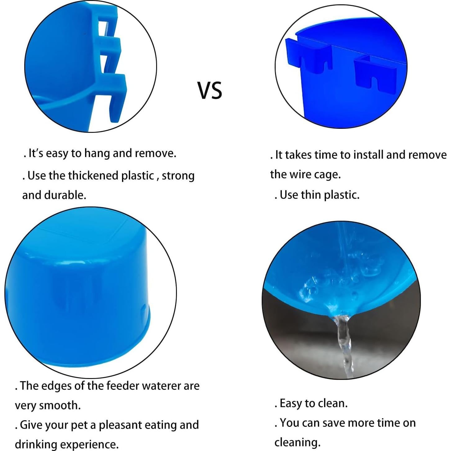 Paquete de 20 tazas colgantes 240 ml para aves y conejos