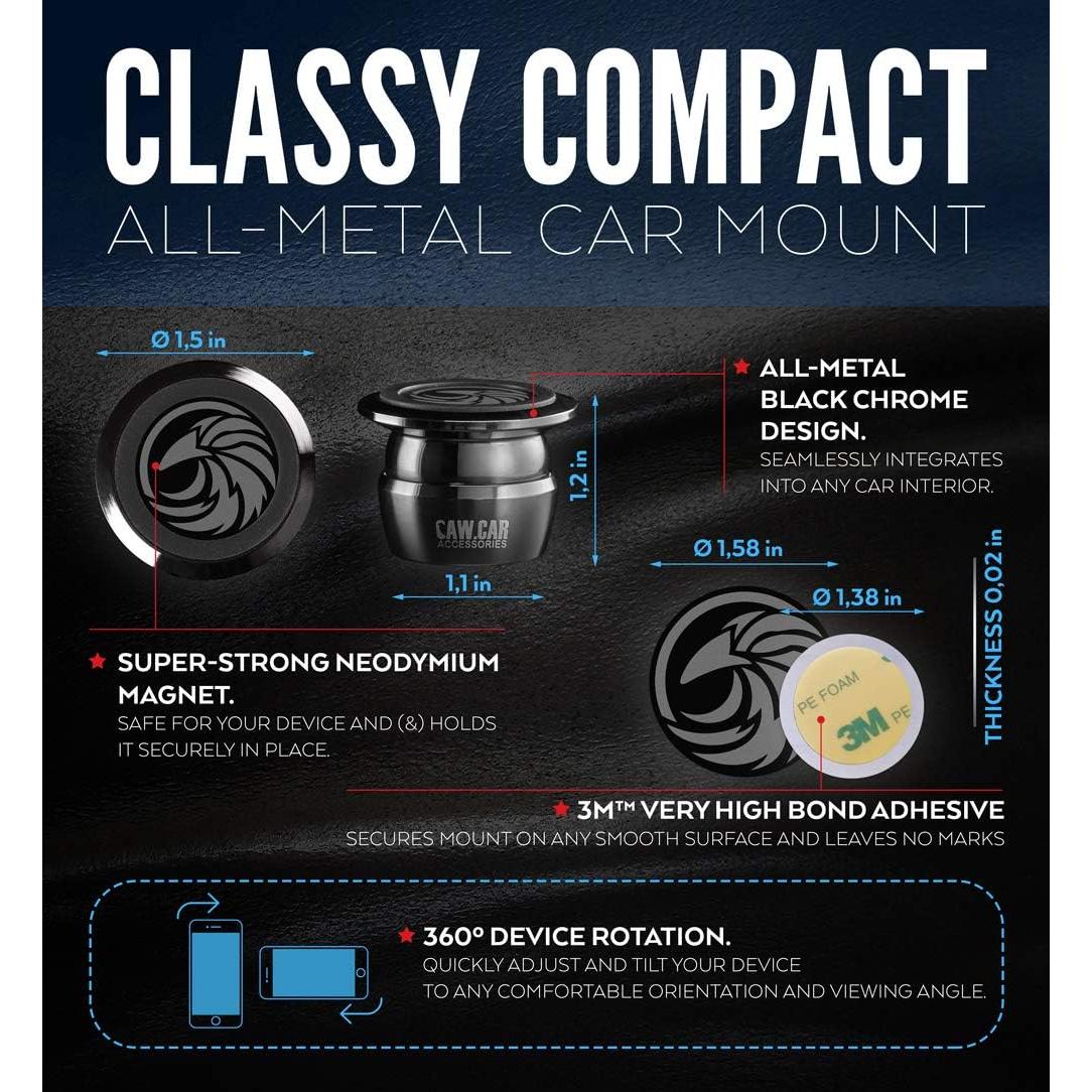 Soporte Magnético Universal para Teléfono CAW.CAR - Cromo Negro