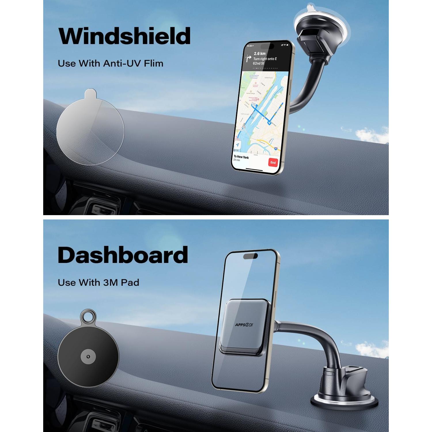 Soporte Magnético para Teléfono de Coche Wiiki-tech Negro