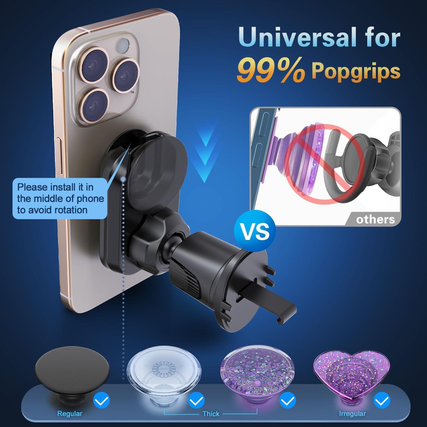 Soporte para Teléfono en Ventilación Coche Pop-Tech Negro