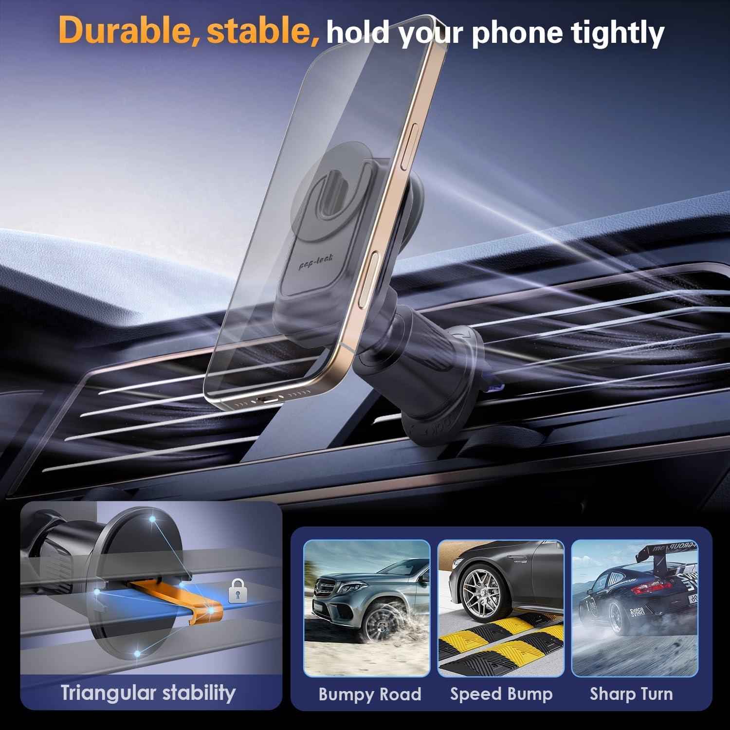 Soporte para Teléfono en Ventilación Coche Pop-Tech Negro