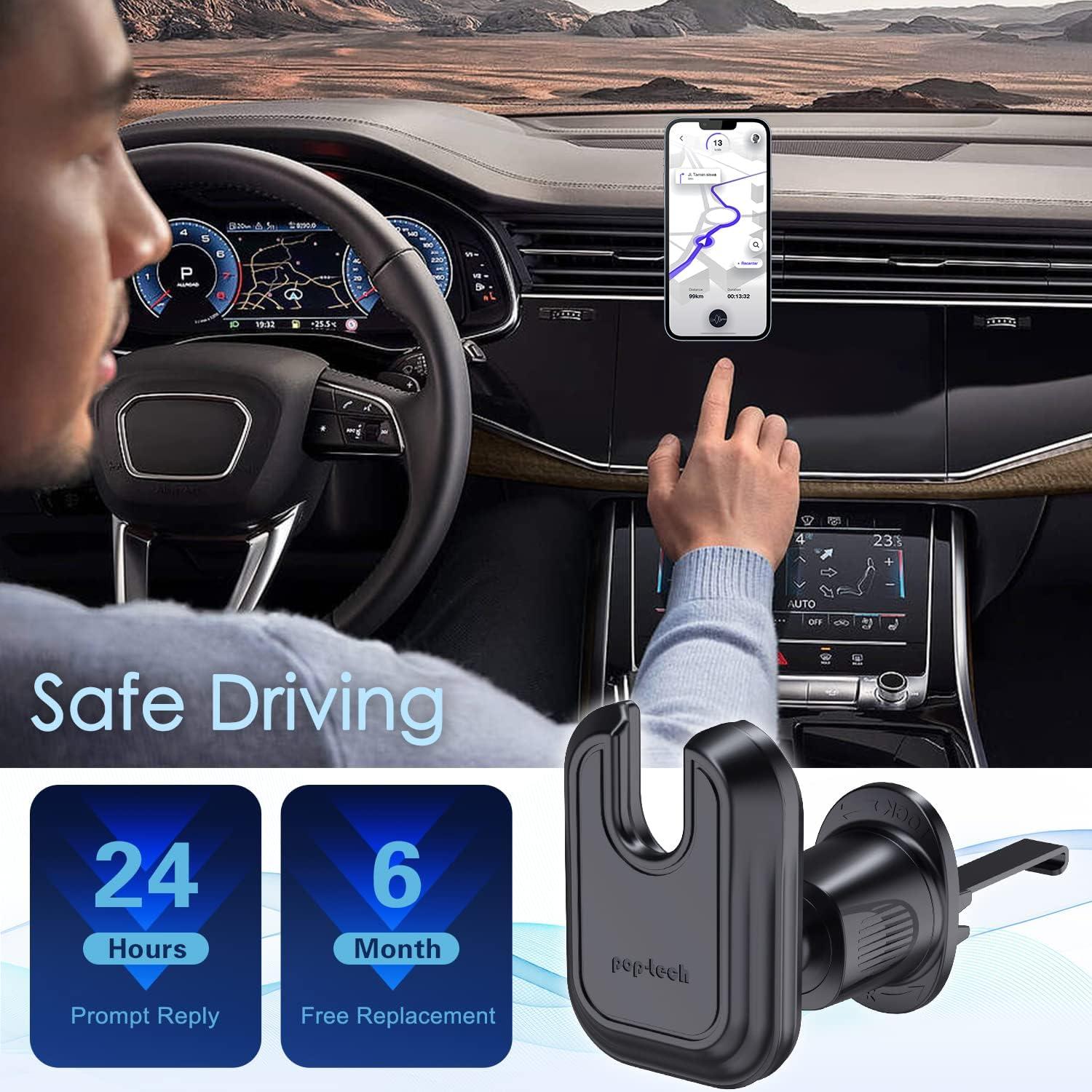 Soporte para Teléfono en Ventilación Coche Pop-Tech Negro