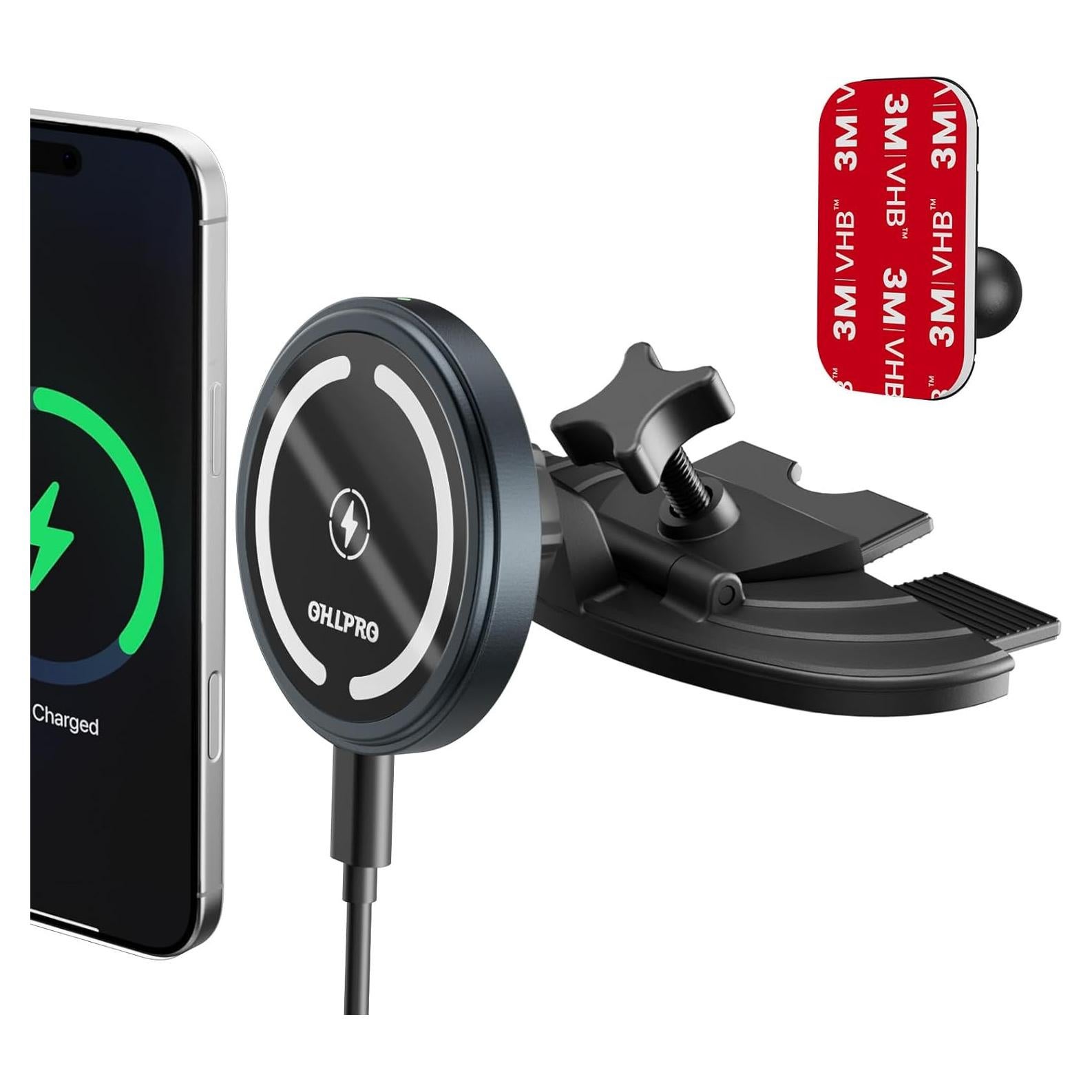 Cargador de coche MagSafe OHLPRO W11C 15W para iPhone