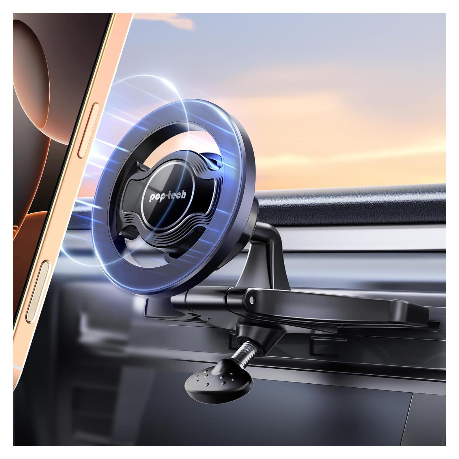 Soporte magnético para teléfono Pop-Tech CD con acero 4mm