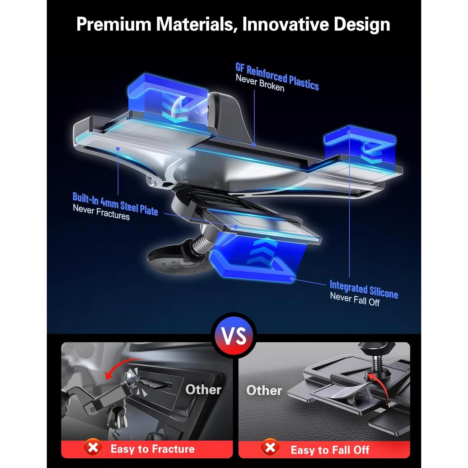 Soporte magnético para teléfono Pop-Tech CD con acero 4mm