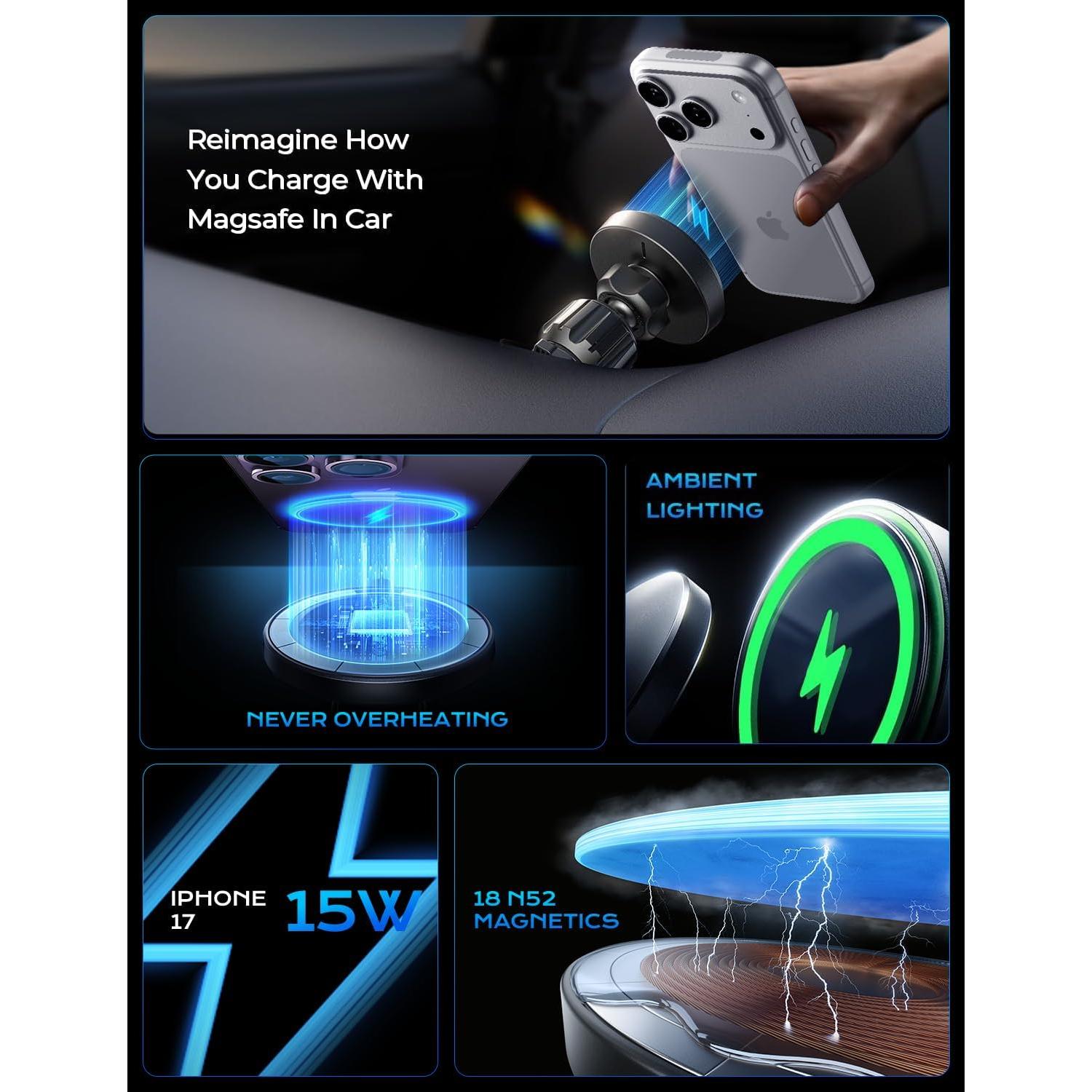 Cargador Inalámbrico Magnético LISEN Qi2 15W para iPhone