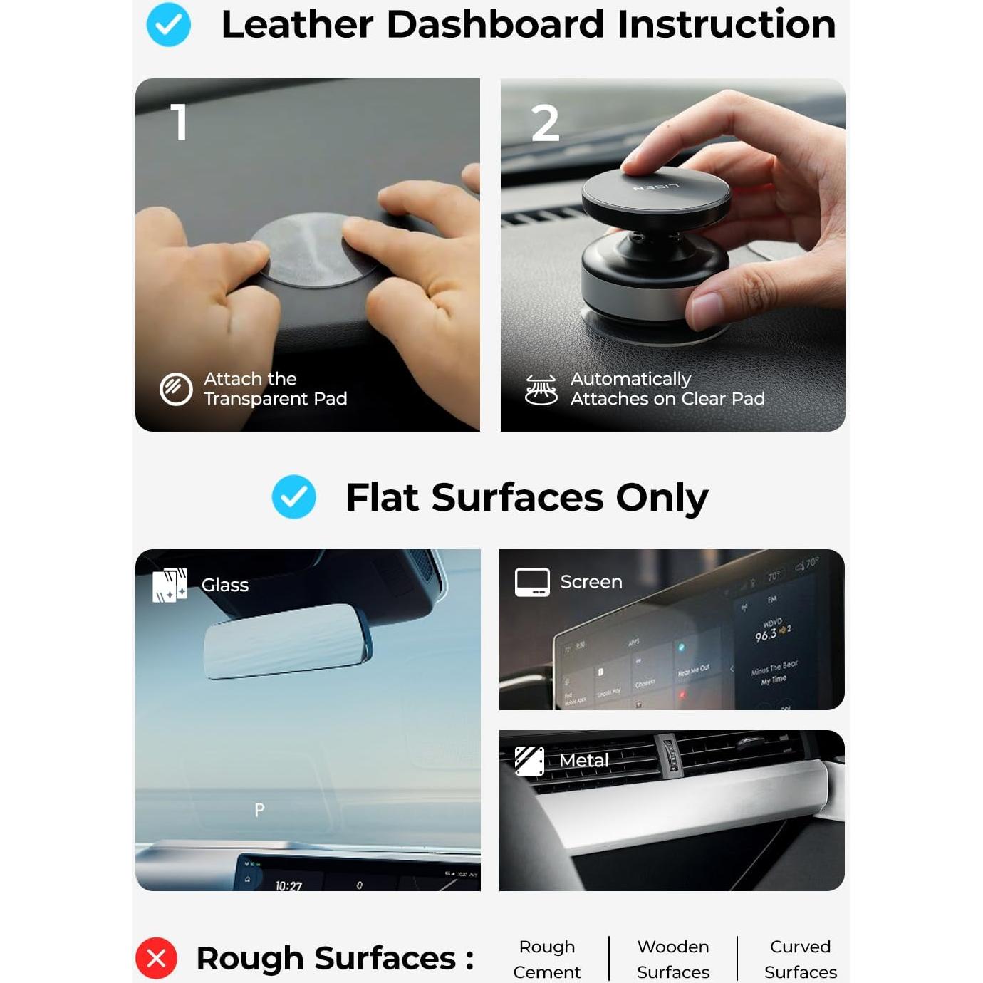 Soporte de Teléfono Magnético LISEN 360° Ajustable Plateado