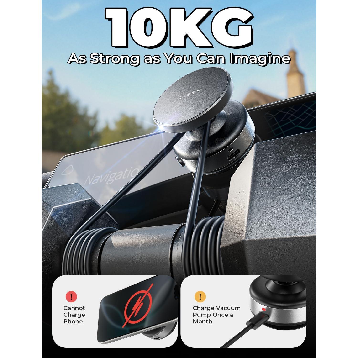 Soporte de Teléfono Magnético LISEN 360° Ajustable Plateado