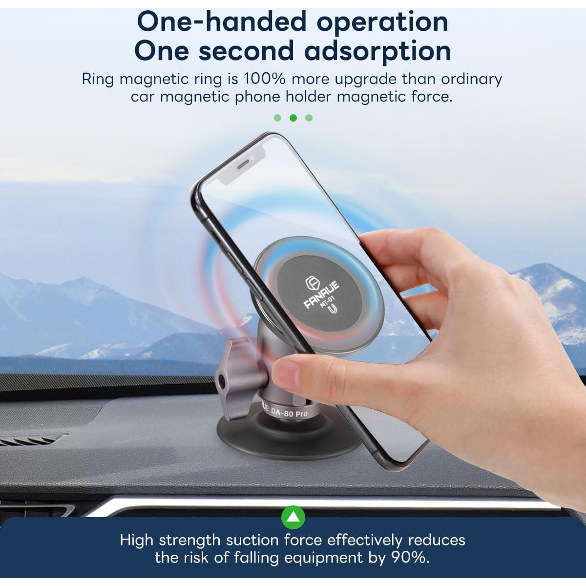 Soporte Magnético para Teléfono FANAUE con Cabeza Esférica 1"