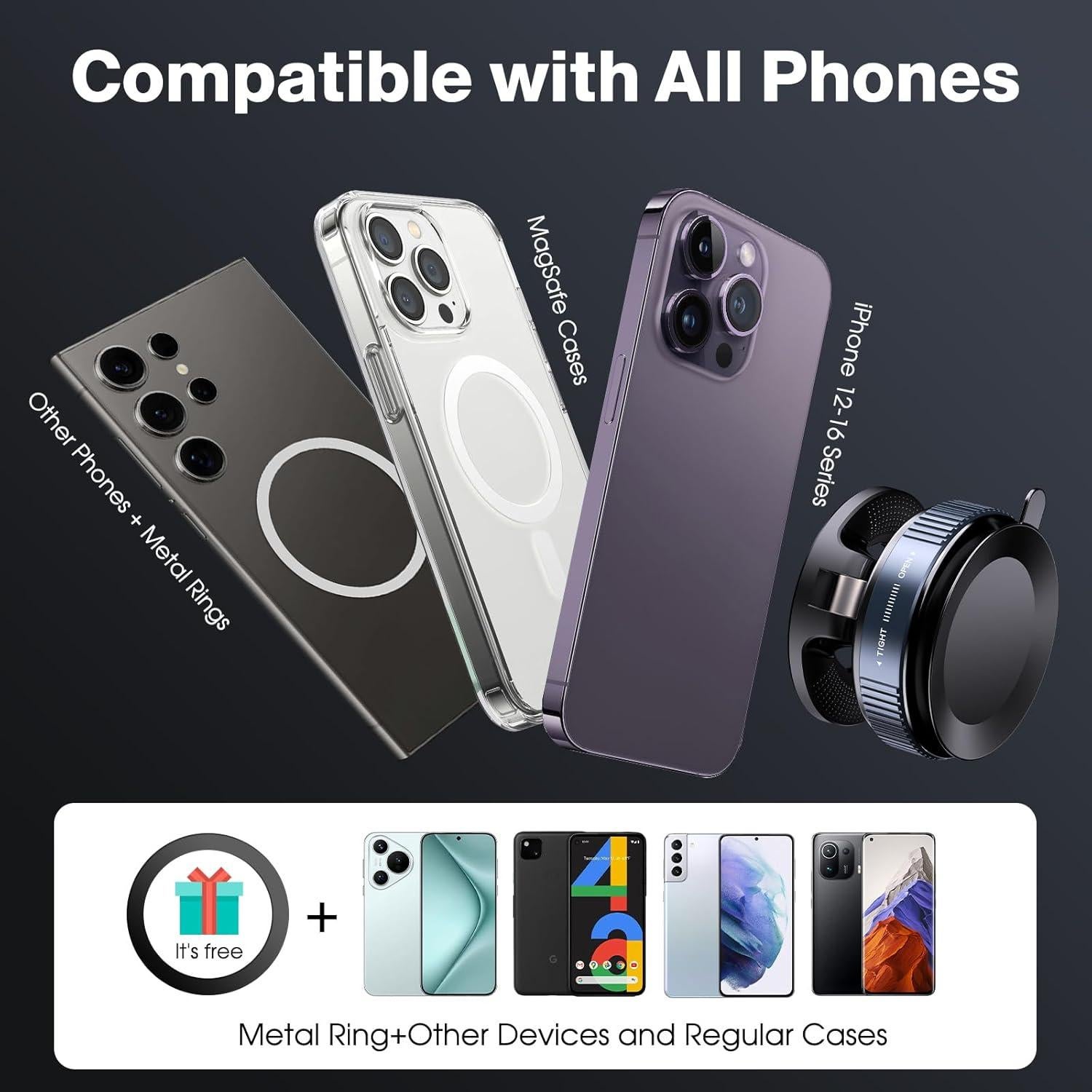 Soporte de Teléfono Magnético Jikasho para Coche Negro