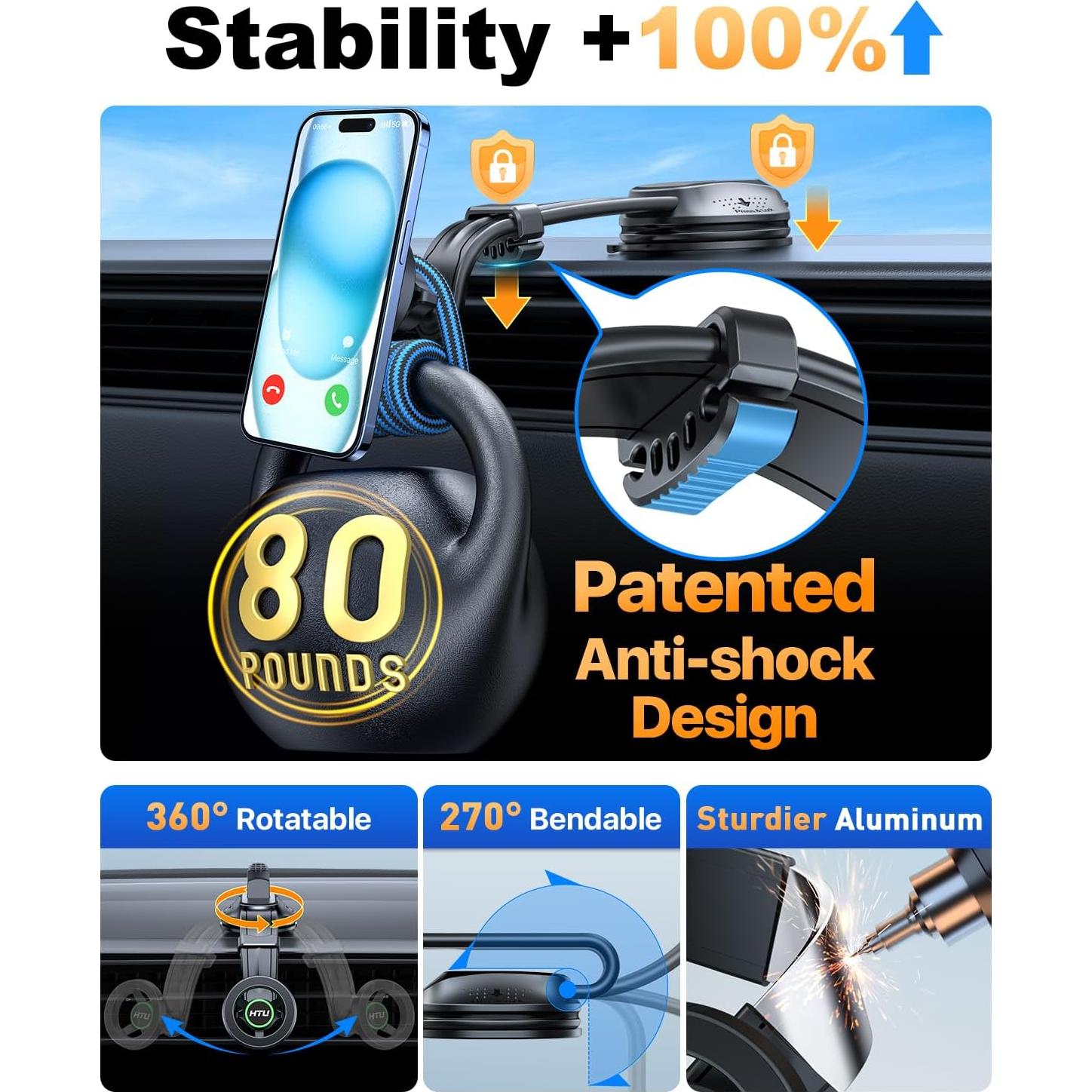 Soporte para Coche HTU Magnético 5 en 1 Verde