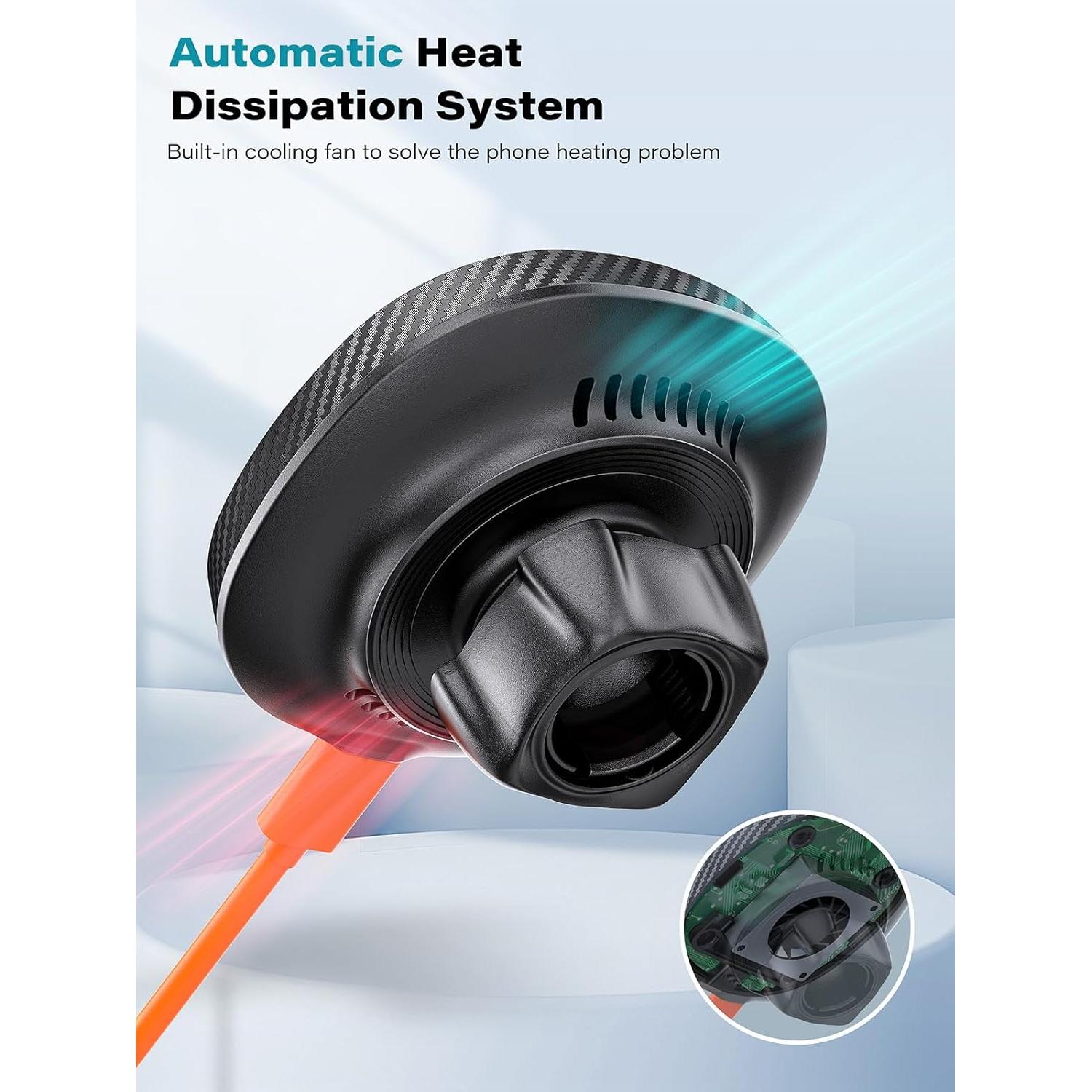 for Qi2 15W Magsafe Car Mount Charger, Phone Holder Car Cup Holder Wireless Car Charger Heat Dissipation System, Fast Charging Magnetic Phone Holder for iPhone 16 15 14 13 12 [with PD Adapter]