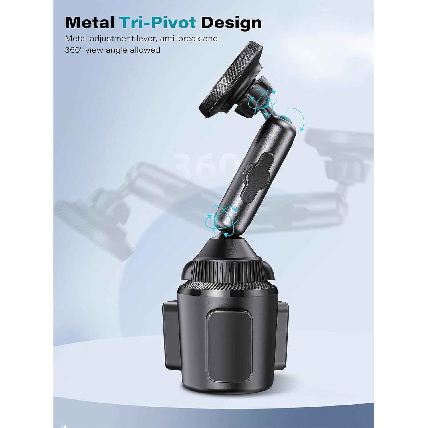 for Qi2 15W Magsafe Car Mount Charger, Phone Holder Car Cup Holder Wireless Car Charger Heat Dissipation System, Fast Charging Magnetic Phone Holder for iPhone 16 15 14 13 12 [with PD Adapter]