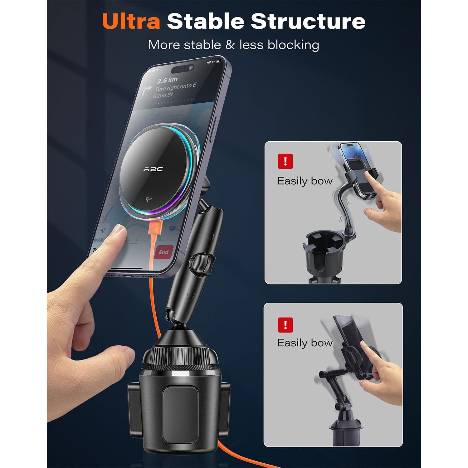 Soporte de Cargador Inalámbrico A2C MagSafe 15W para iPhone