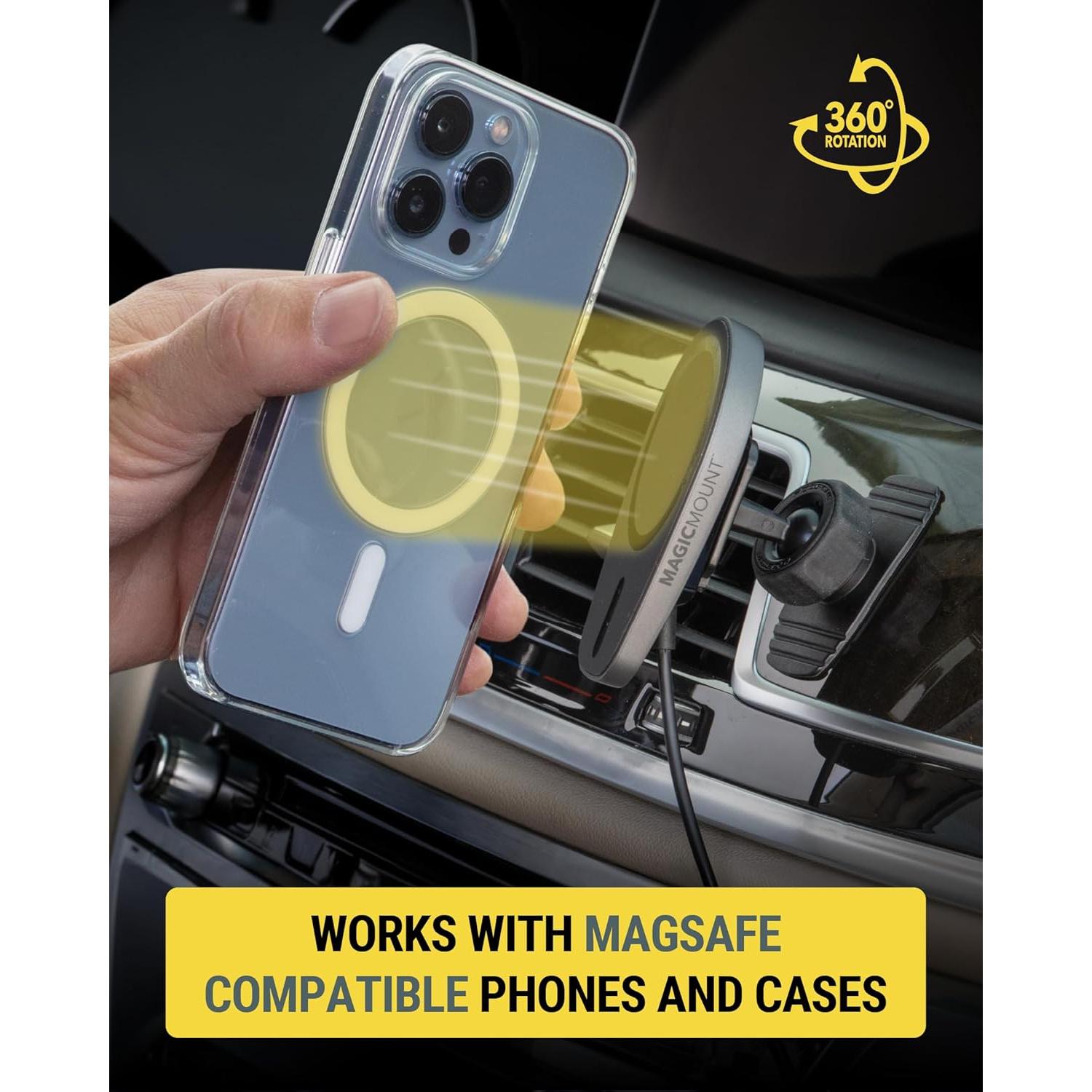 Cargador Inalámbrico Rápido Scosche MagicMount Pro 15W