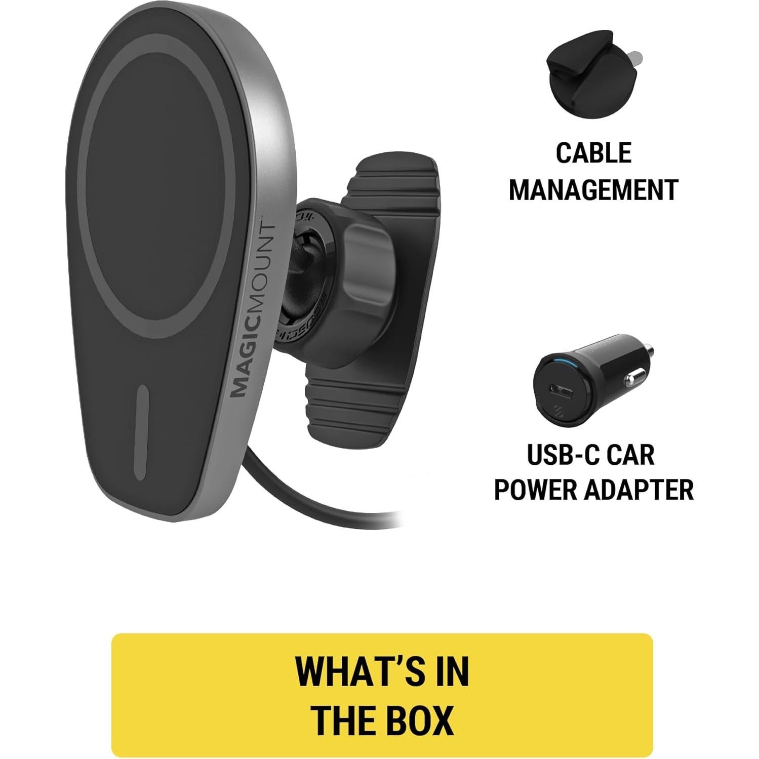 Cargador Inalámbrico Rápido Scosche MagicMount Pro 15W