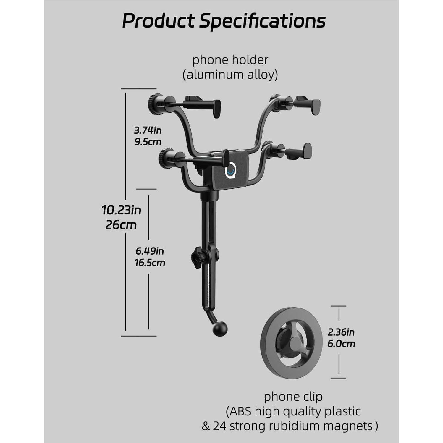 Soporte para Teléfono en Espejo Retrovisor Qiling Aluminio