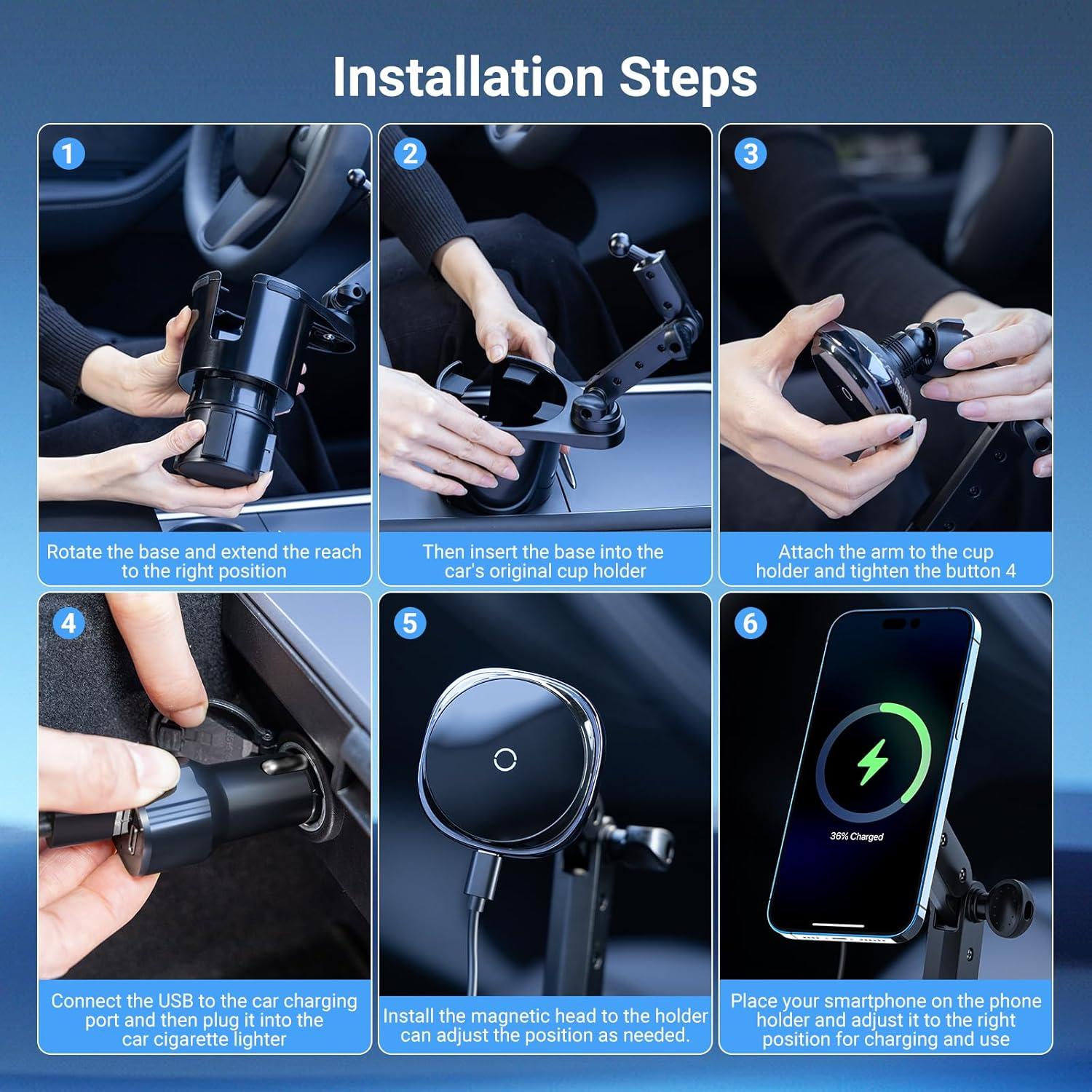 Soporte de Taza Magnético This Hill Cargador Inalámbrico 15W