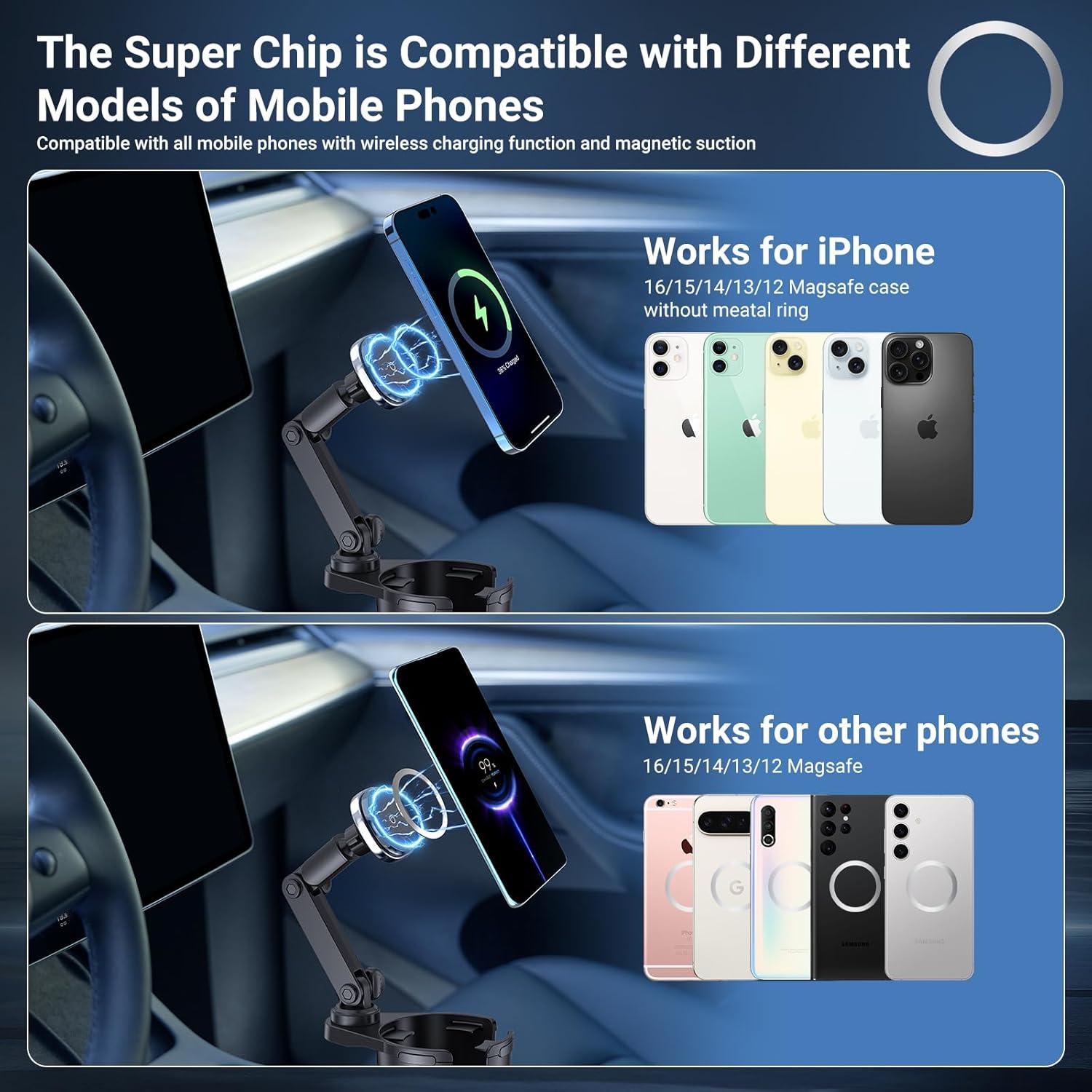 Soporte de Taza Magnético This Hill Cargador Inalámbrico 15W