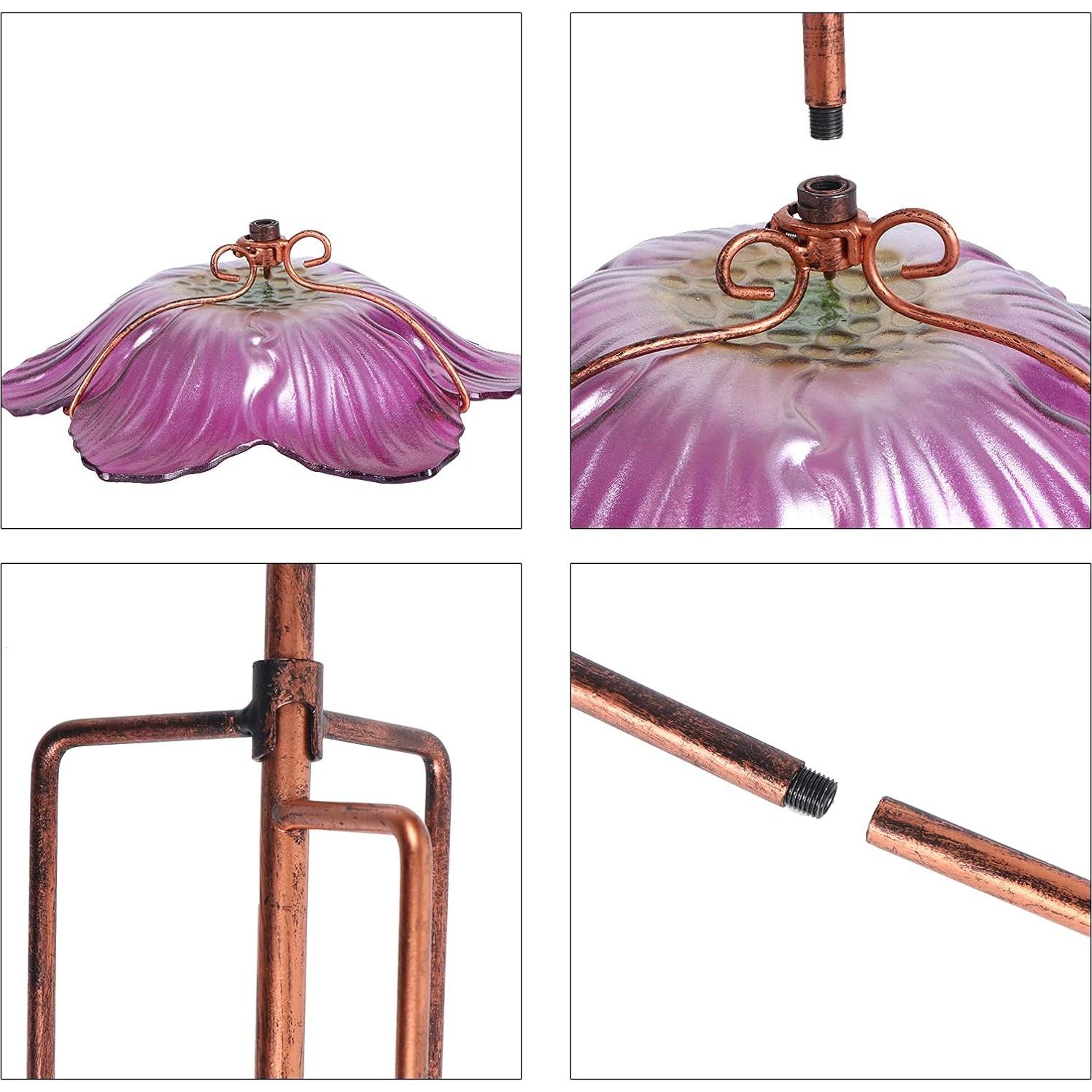 Fuente para Aves DREAM GARDEN Vidrio Rosa con Estaca 66 cm