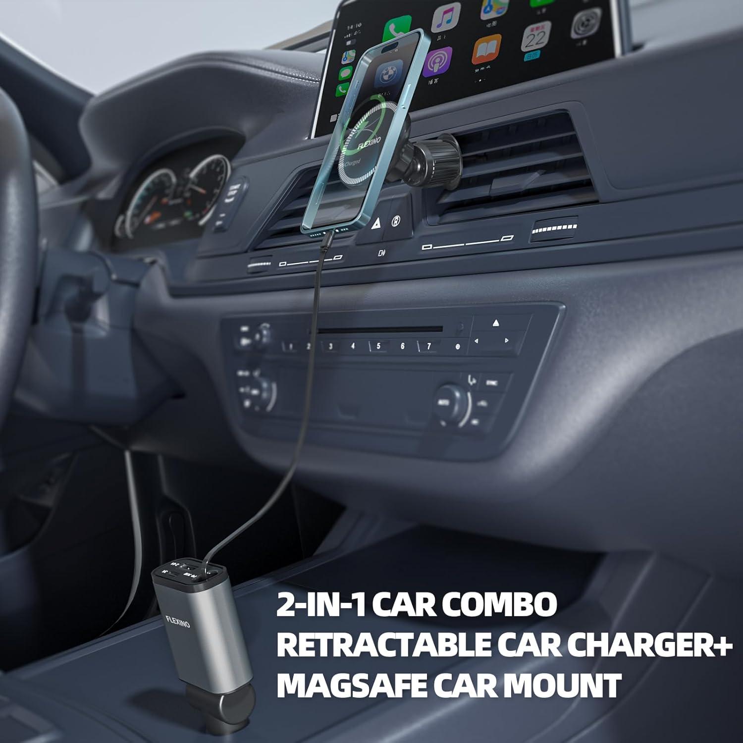 Combo Cargador de Coche USB-C y Soporte Magnético iPhone