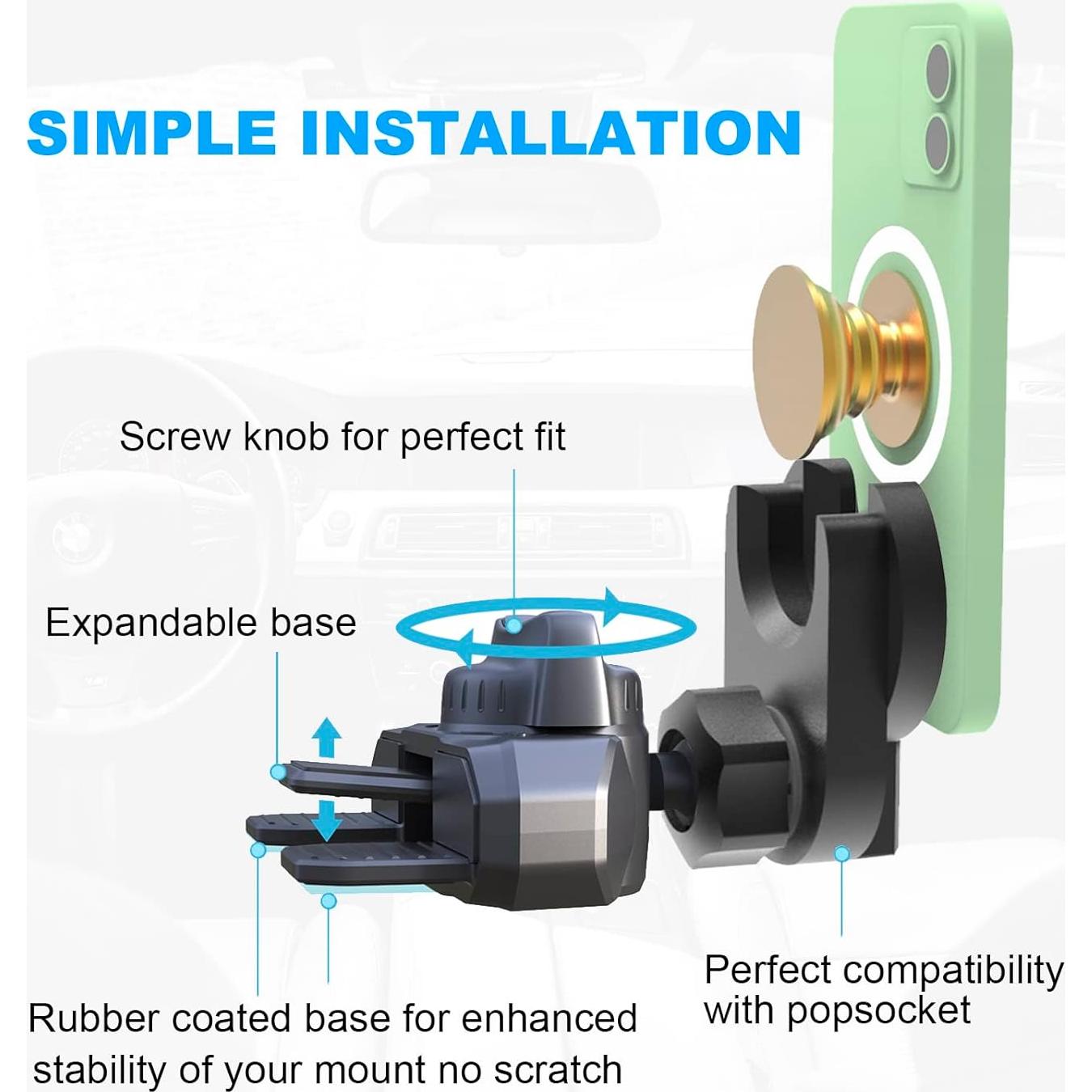 Soporte para teléfono en ranura de CD JIAYUE negro